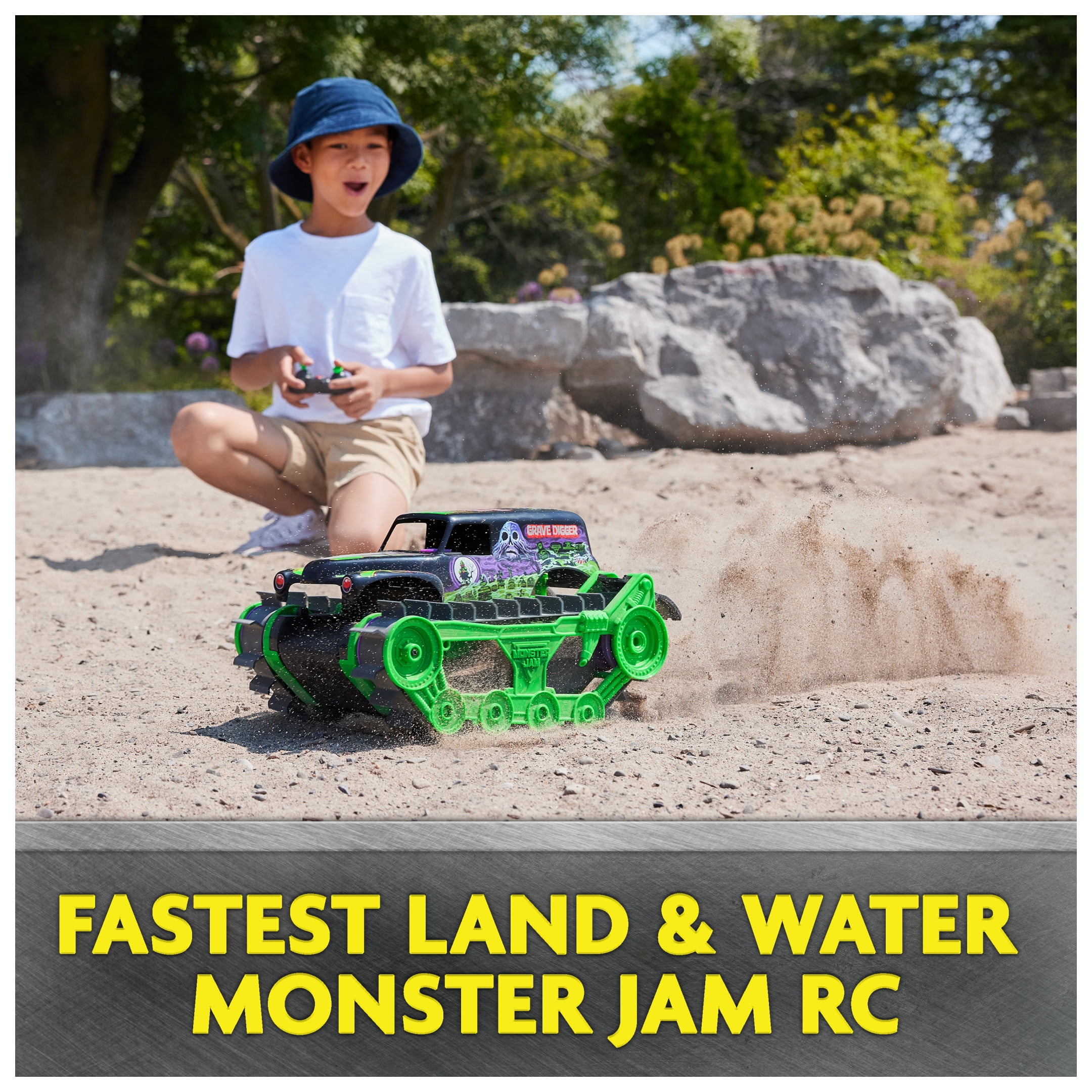Monster Jam, Official Grave Digger Trax All-Terrain Remote Control Outdoor Vehicle, 1:15 Scale, Kids Toys for Boys and Girls Ages 4 and Up - Image 5