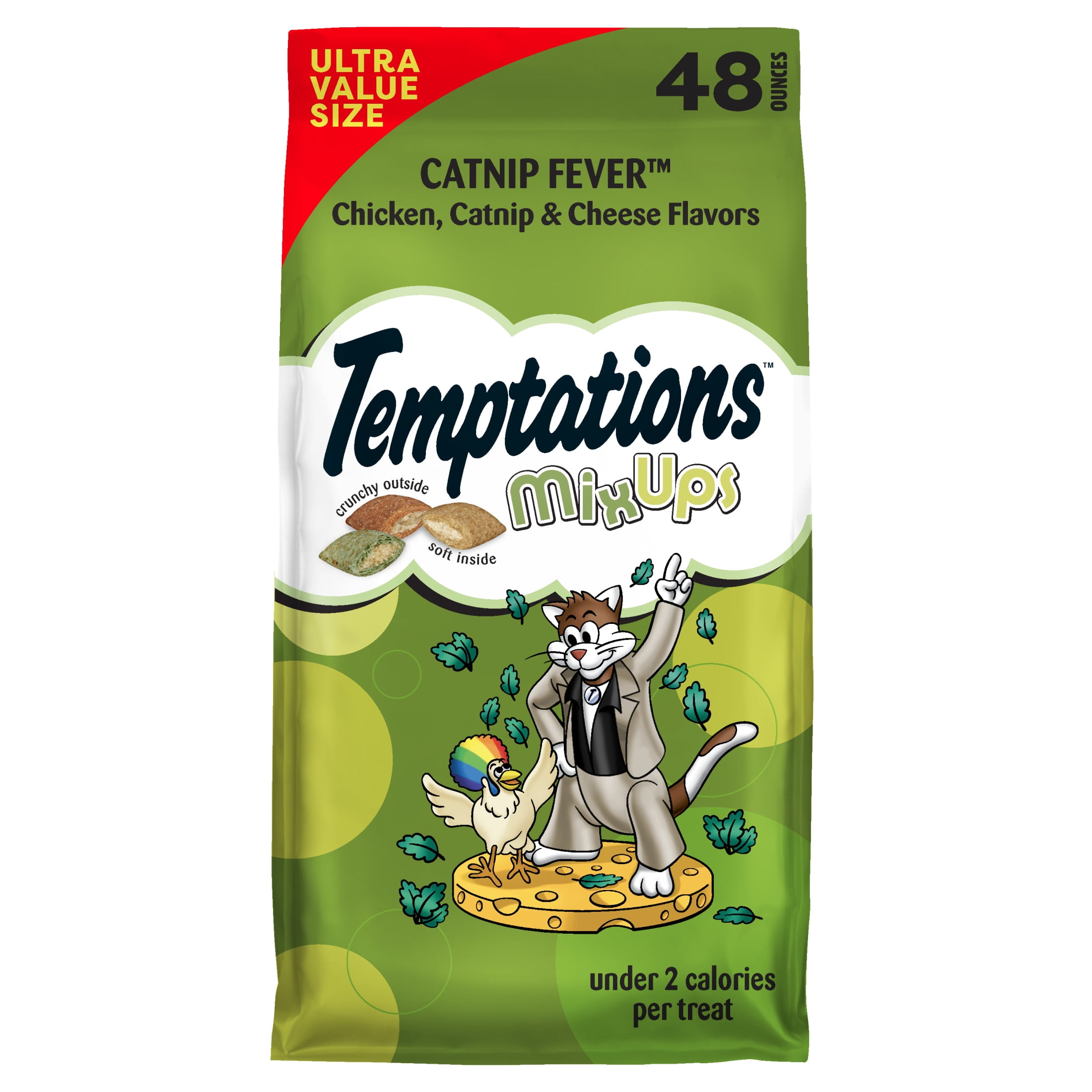 (4 pack) Temptations MixUps Catnip Fever Flavor Crunchy and Soft Cat Treats, 48 oz Tub - Image 2