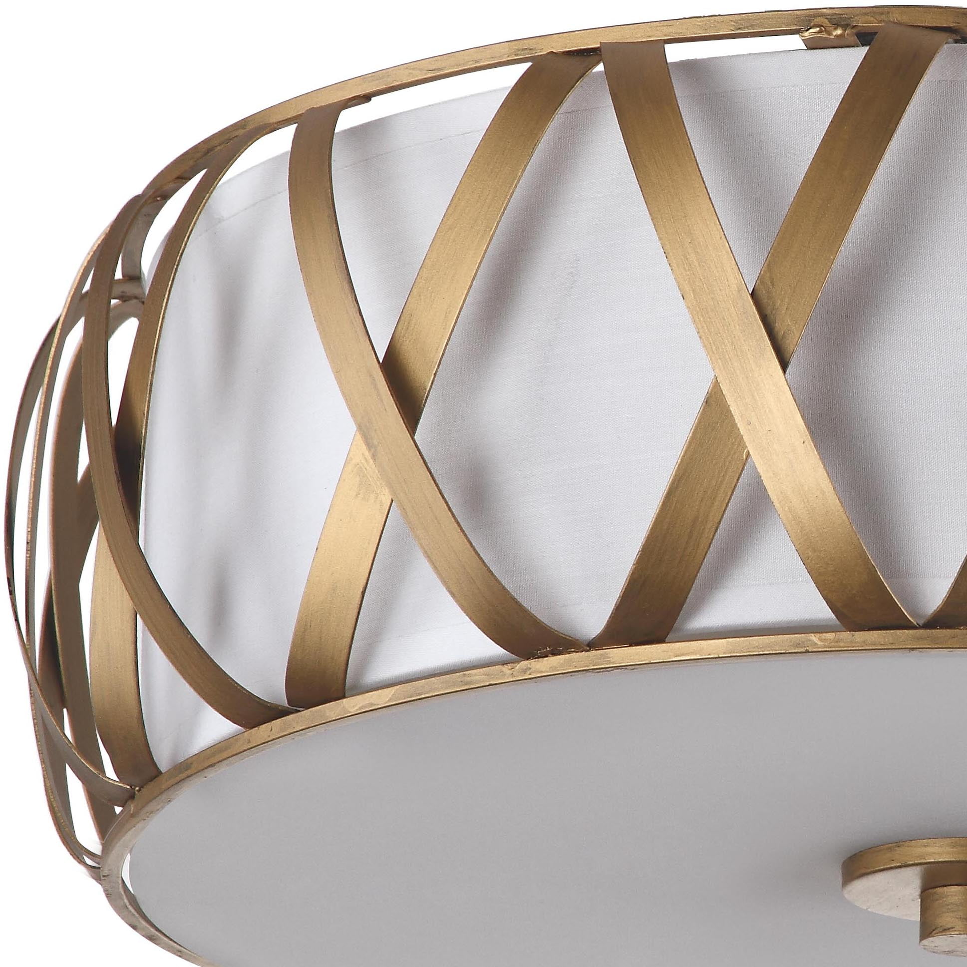 SAFAVIEH Charing 2 Light 15.4 in. Dia. Cross Flush Mount, Antique Gold - Image 3