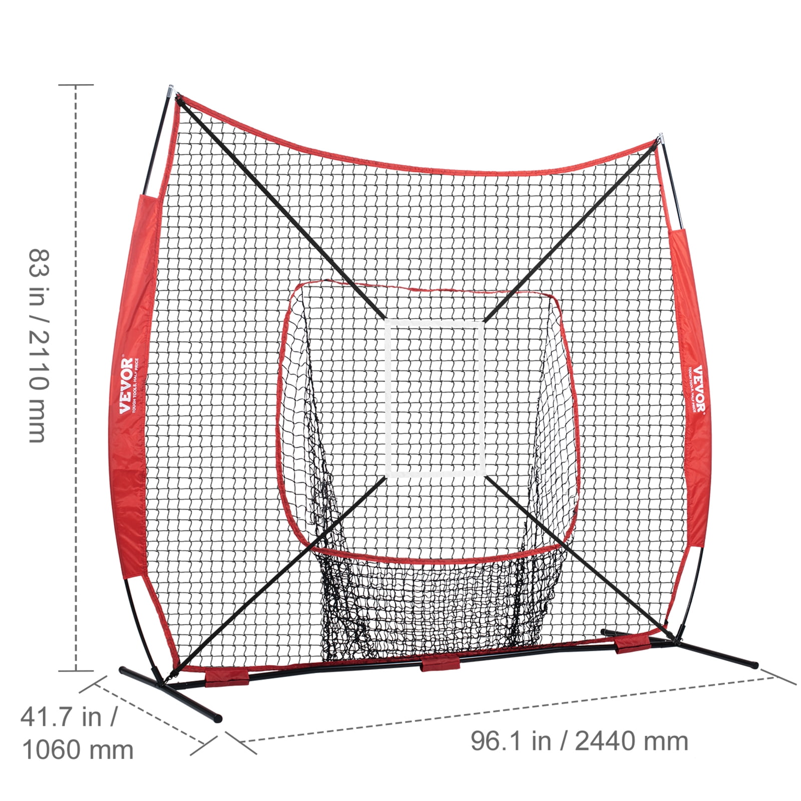 BENTISM Portable Baseball Softball Practice Net, 7x7 ft Hitting Batting Training Net for Baseball Softball Catching or Throwing Full Set w/2*Strike Zone&Batting Tee&Collector&Sand-Filled Ball - Image 9
