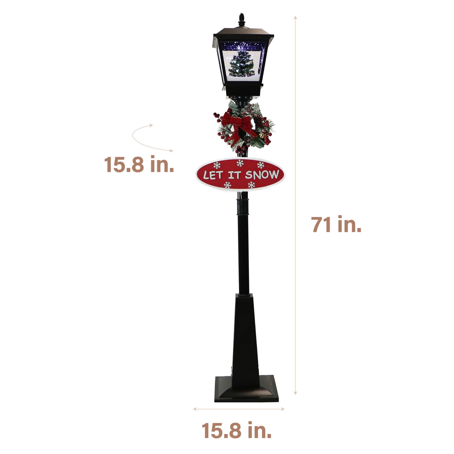 Fraser Hill Farm 5.9 ft Musical Snowy Christmas Street Lamp in Black, FSSL071A-BLK2 - Image 10