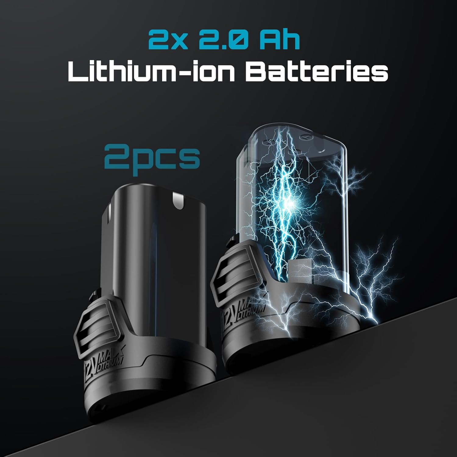 Seesii 3/8" Cordless Ratchet Wrench, 40Ft-lbs (54N.m) 220RPM Light Weight Powered Electric Ratchet, 6" Extended Long Neck with Built-in LED, 2x 2.0Ah Batteries, 7x Sockets(10/11/12/13/14/15/17mm) - Image 7