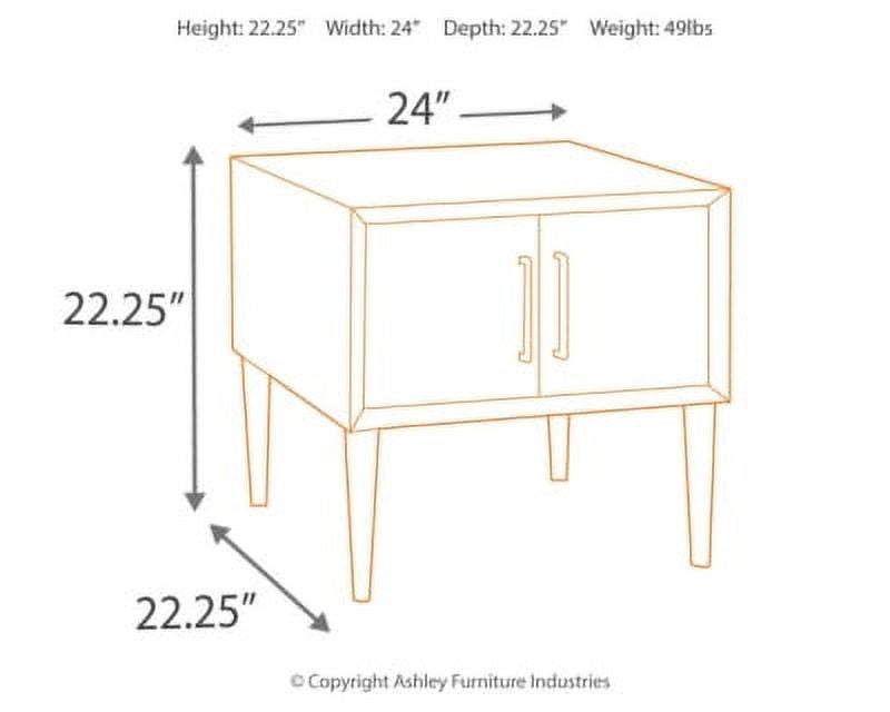 Signature Design by Ashley Contemporary Kisper End Table Dark Brown - Image 2