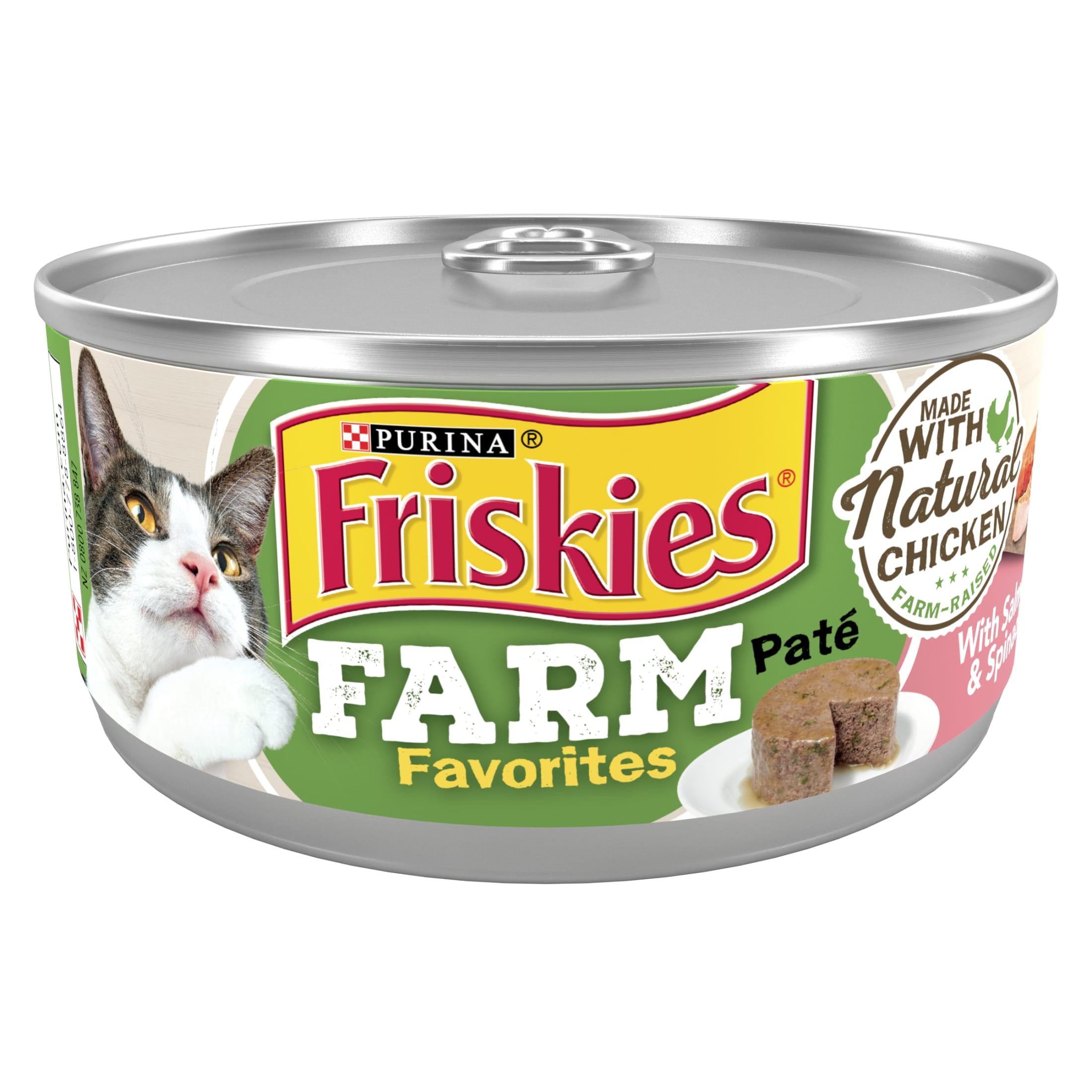 (12 pack) Purina Friskies Farm Favorites Pate, Chicken and Salmon, Wet Cat Food, 5.5 oz Can - Image 2