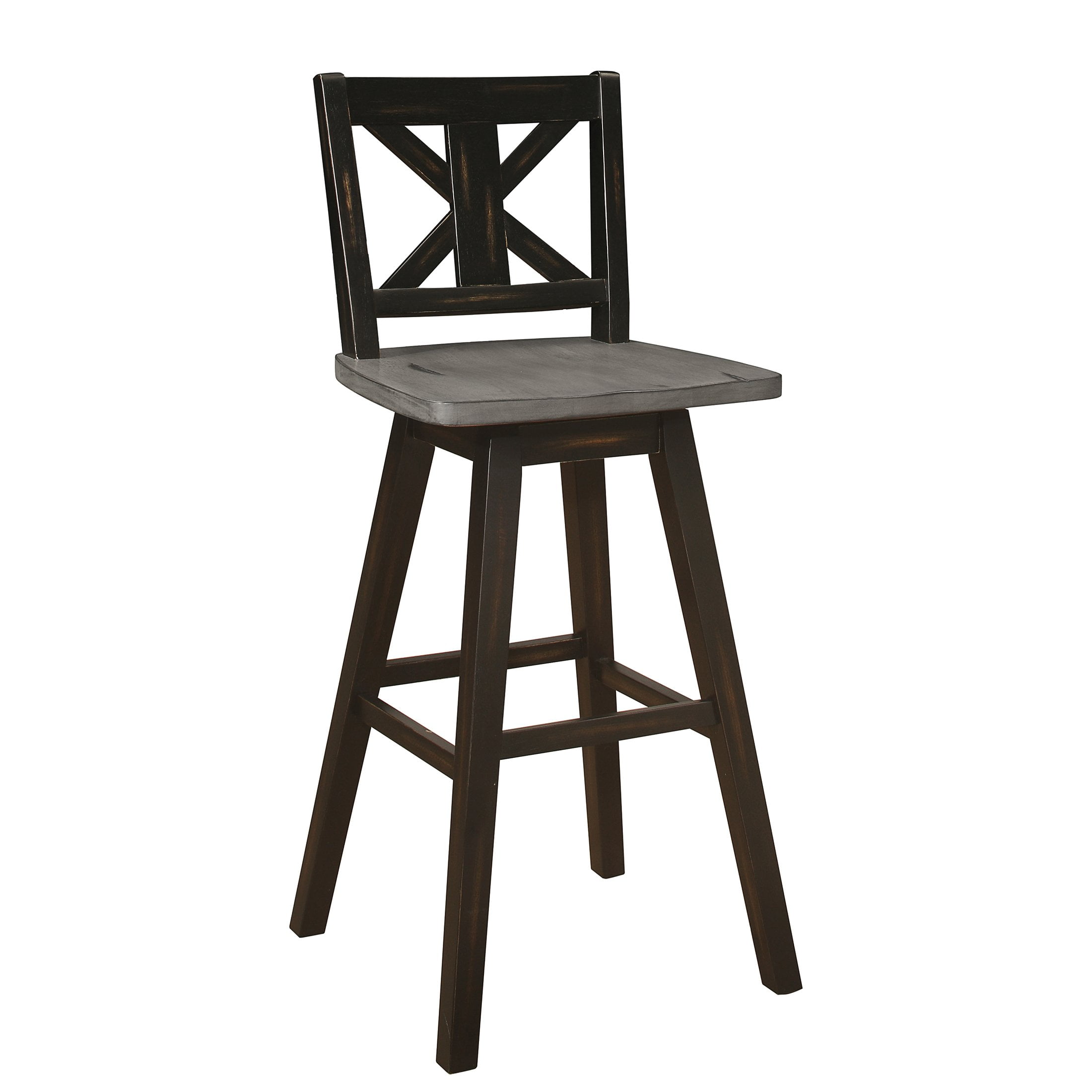 OakvillePark Roscoe Swivel Pub Height Barstool (Set of 2), Black/Gray - Image 5