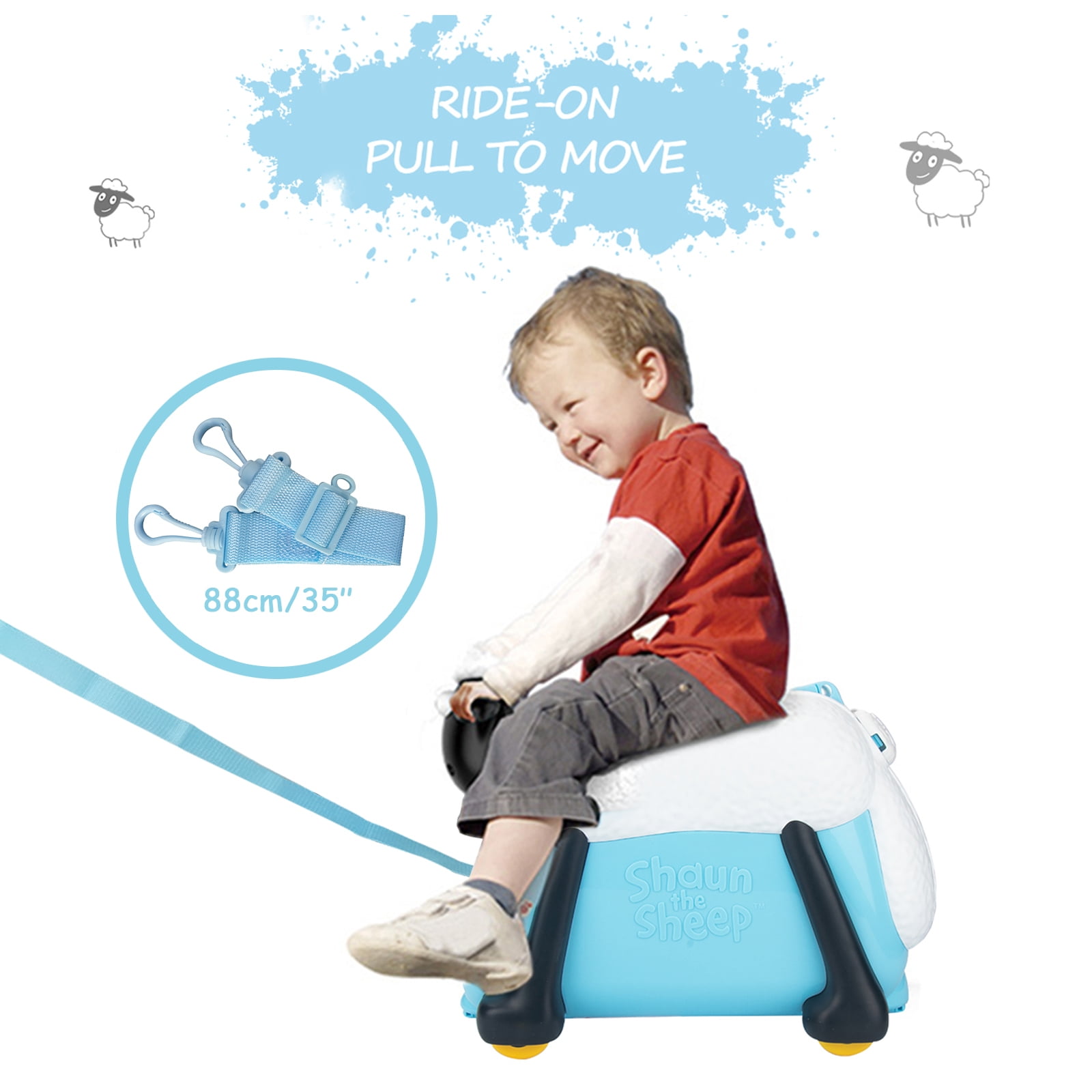 Shaun The Sheep Kids Ride on & Carry on Luggage Suitcase (Blue) - Image 5