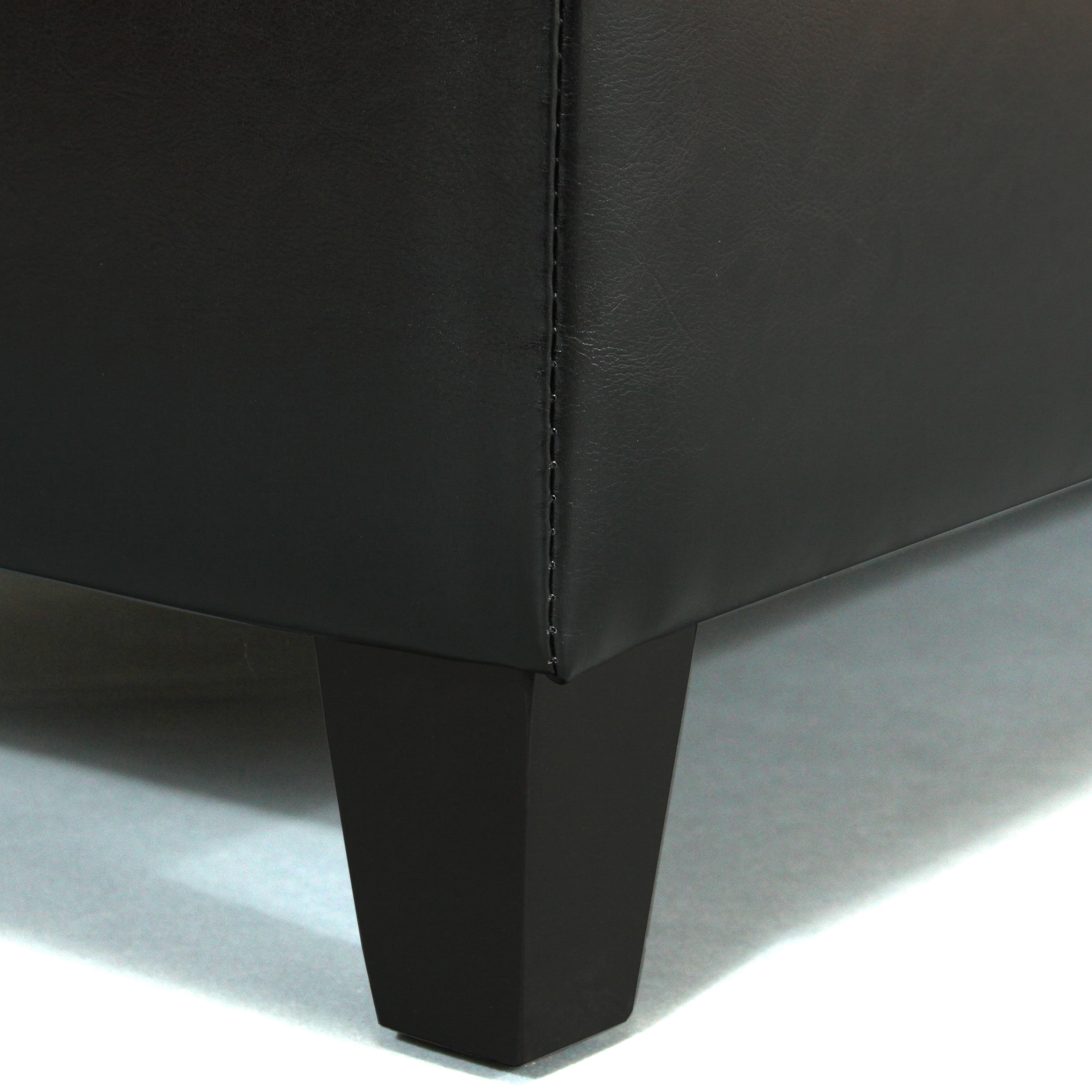 Noble House Farmer Bonded Leather Storage Ottoman Bench, Black - Image 7