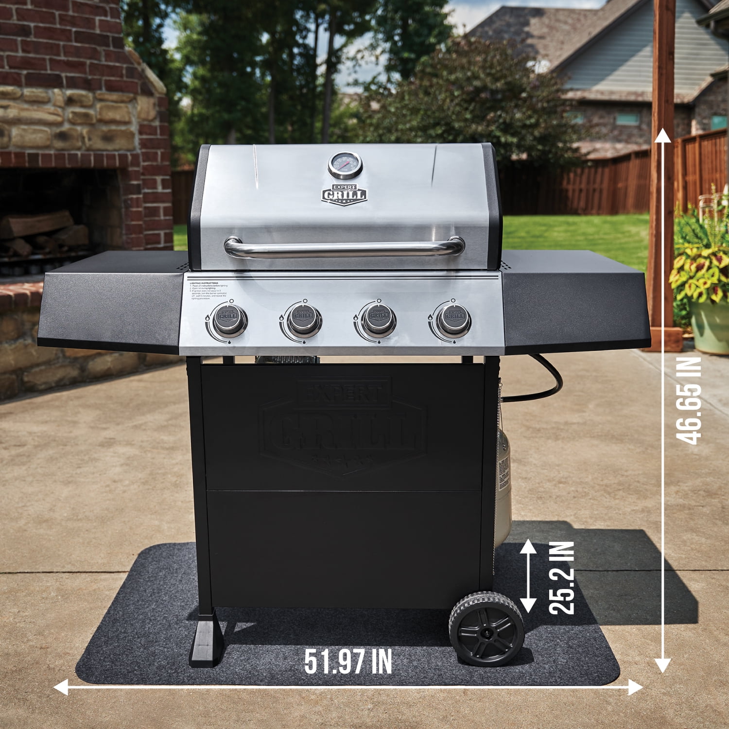 Expert Grill 4-Burner Propane Gas Grill with Stainless Steel Burners and Porcelain Enamel Firebox - Image 8