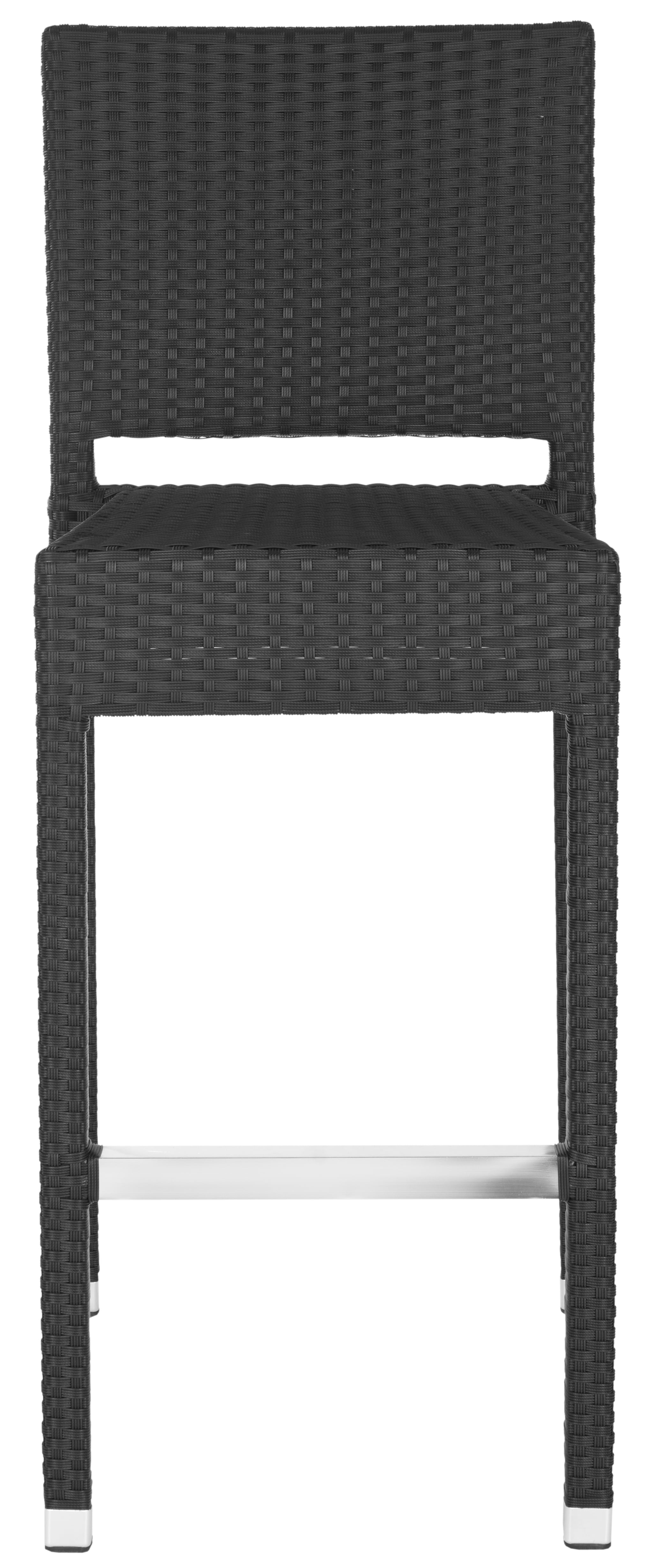 SAFAVIEH Bethel 43.5 in. High Indoor/Outdoor Rattan Bar Stool, Black - Image 7