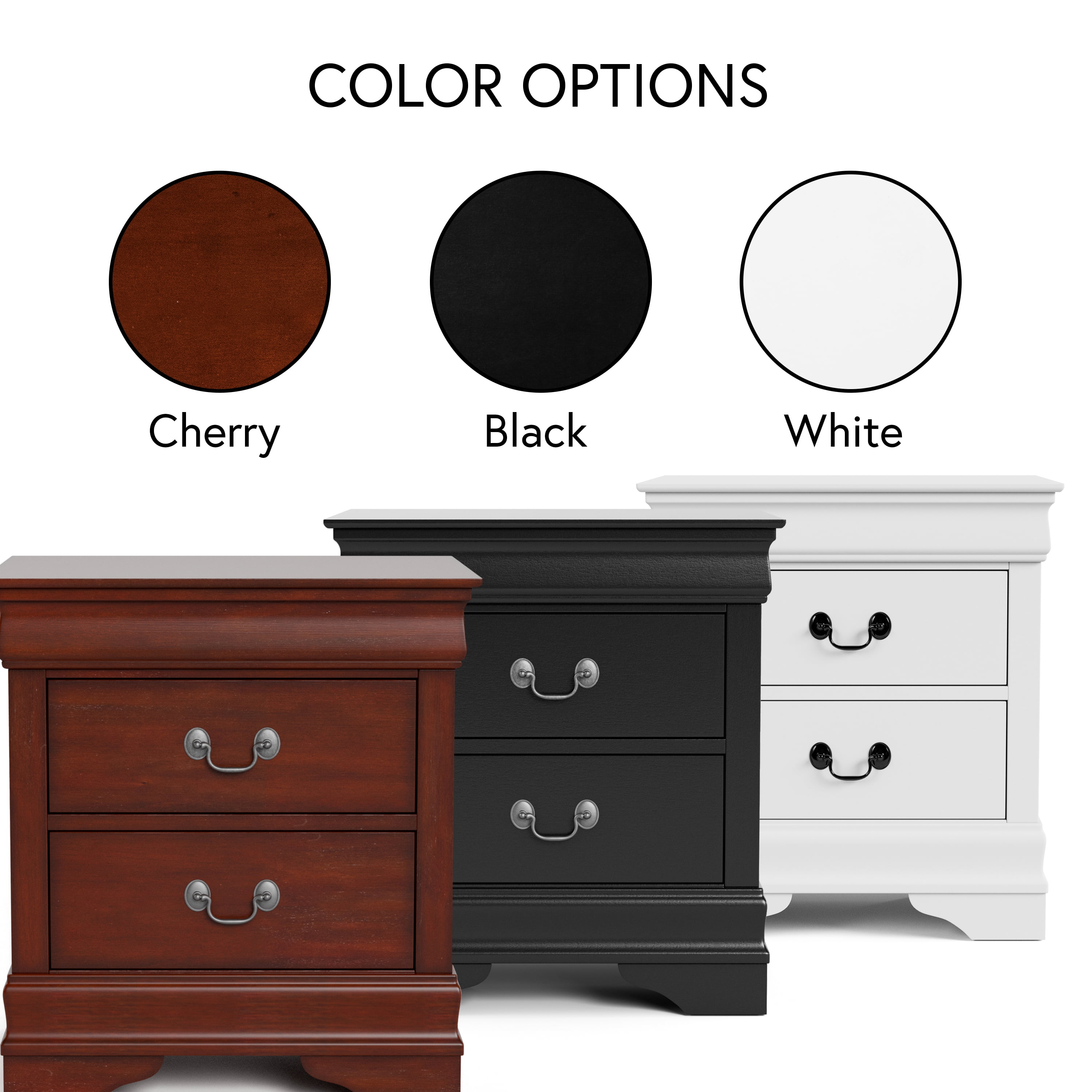 Furniture of America Rycia Traditional 2-Drawer Nightstand, White - Image 5