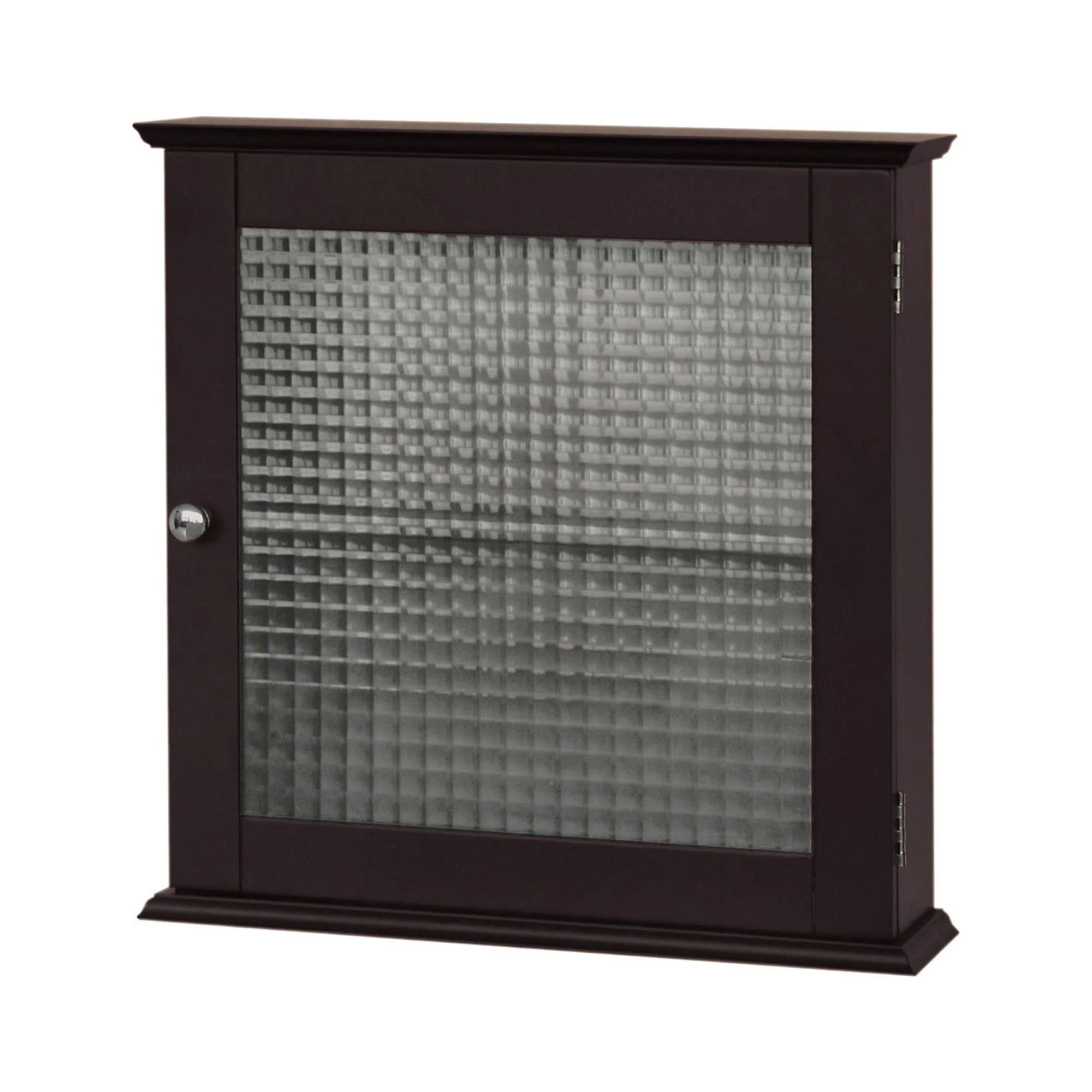 Teamson Home Chesterfield Removable Wooden Medicine Cabinet with Waffle Glass Door, Espresso - Image 3