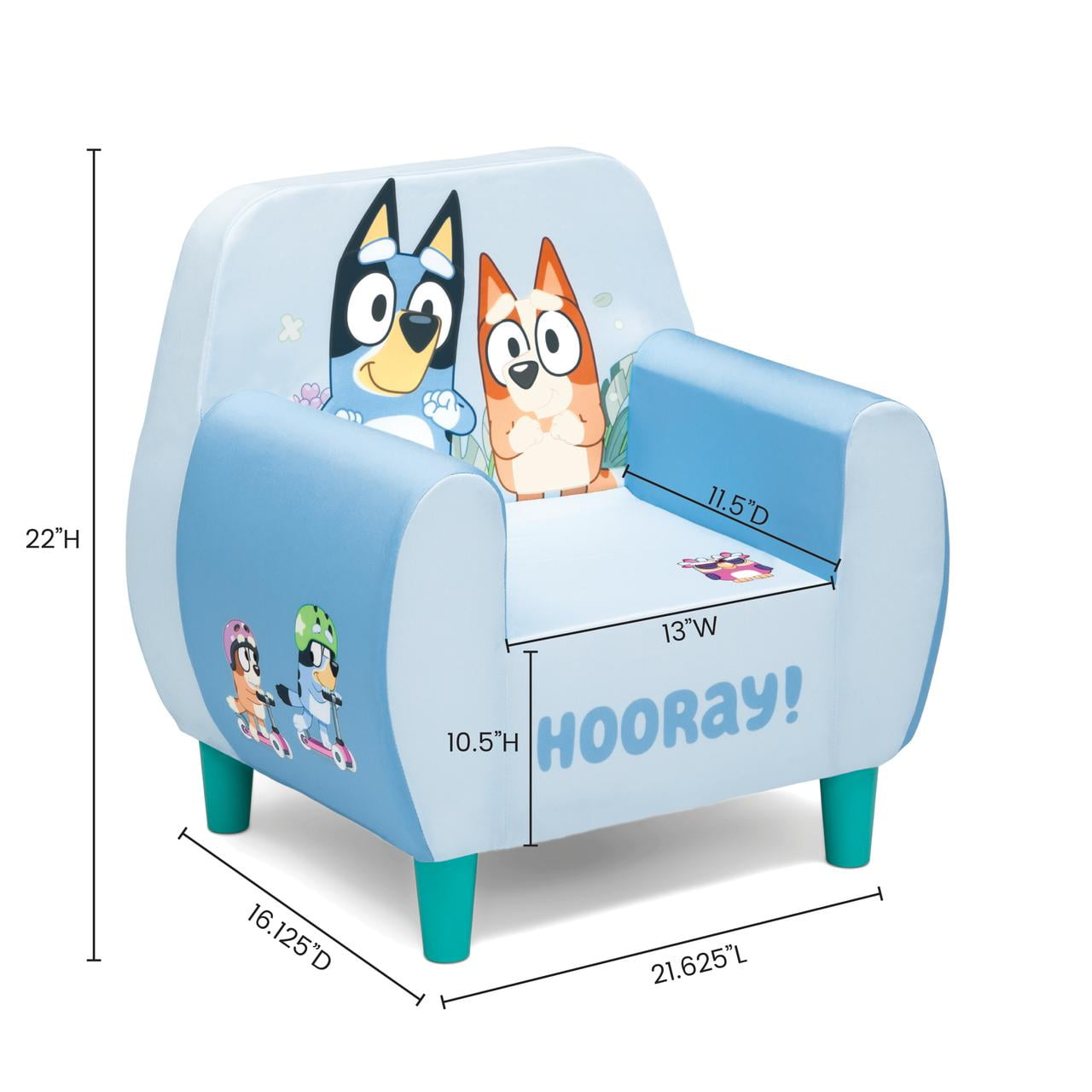 Bluey Foam Chair by Delta Children, Blue - Image 6