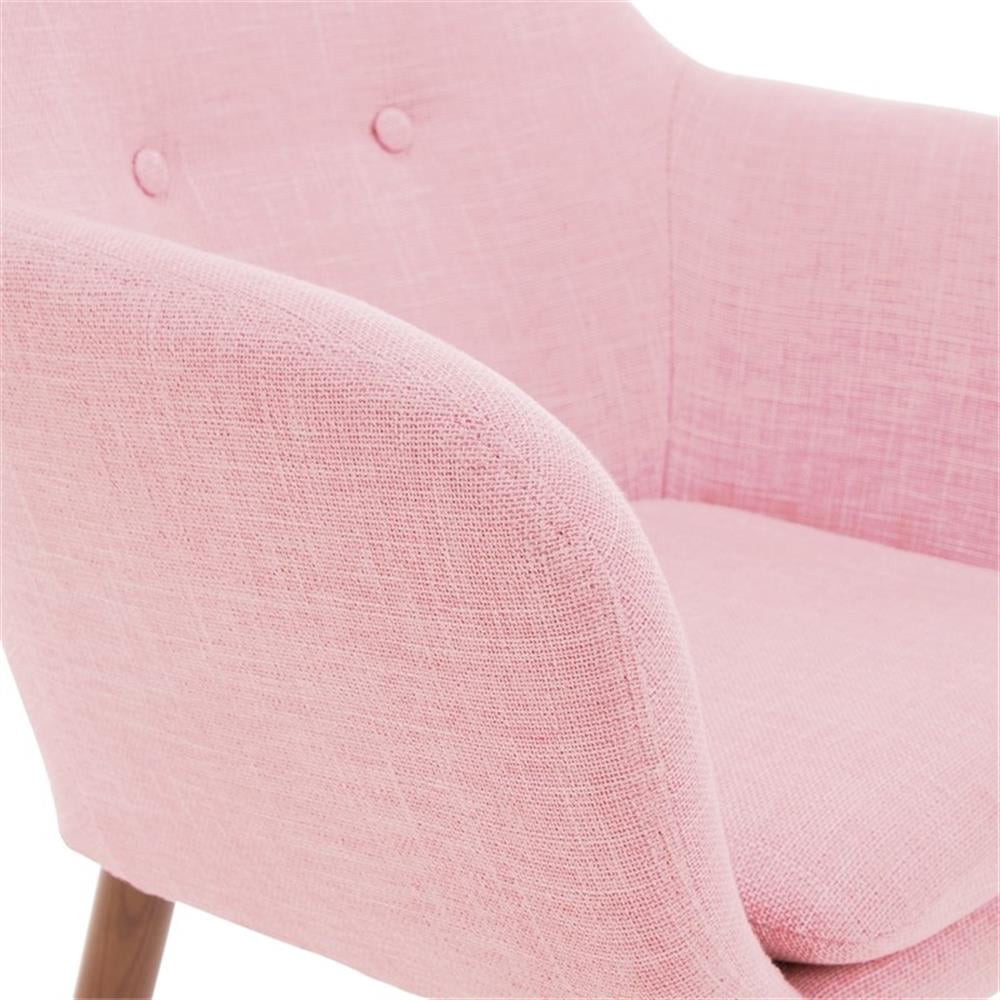 Adore Decor Roux Mid-Century Modern Fabric Accent Chair with Arms Blush Pink - Image 11