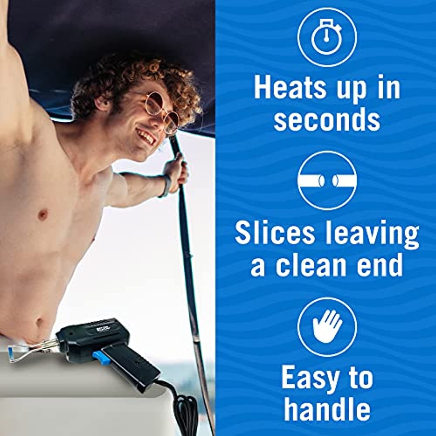 Hot Knife Rope Cutter for Heated Nylon Strap Cutting Marine Grade Lines Heat and Sealing Tool - Image 2