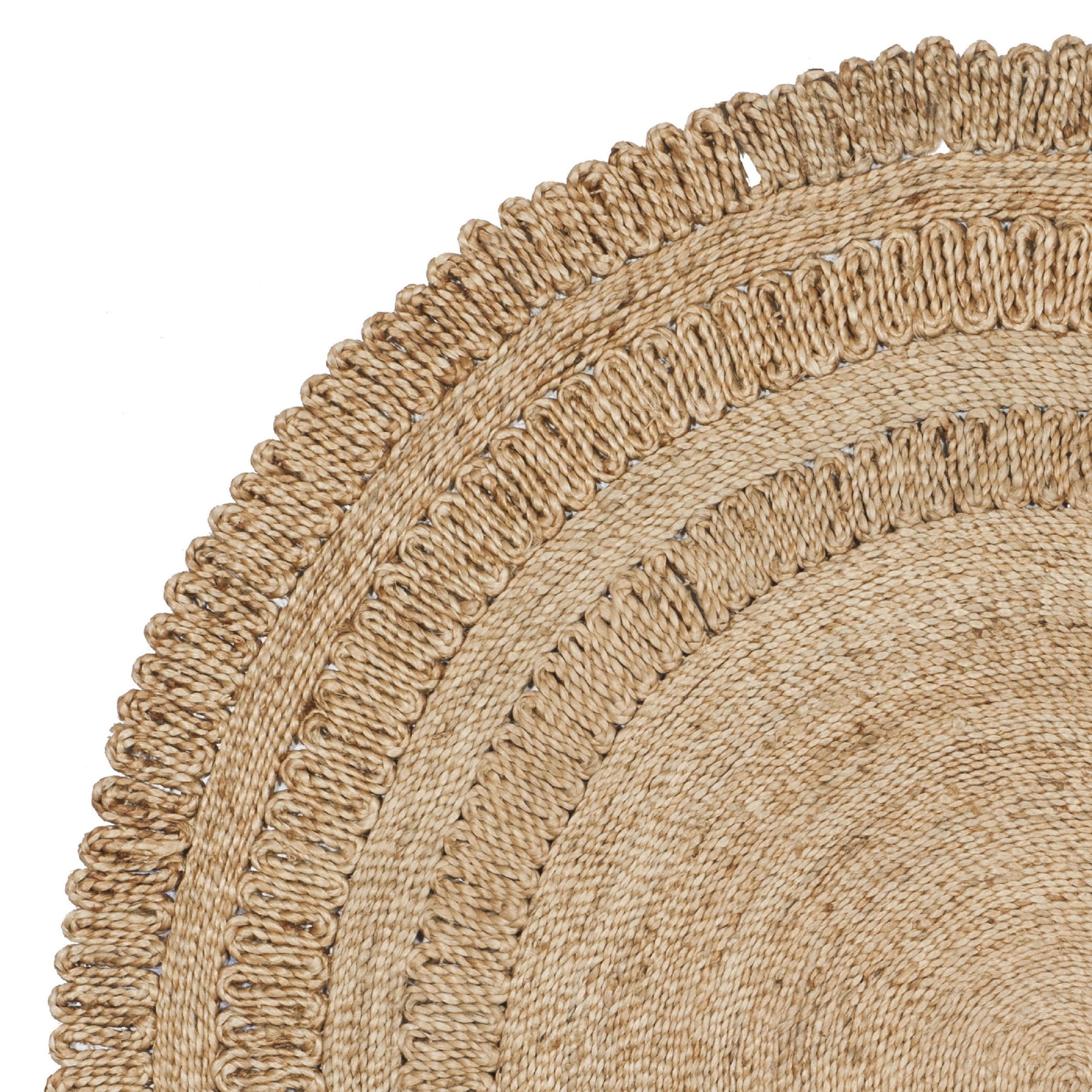 SAFAVIEH Natural Fiber Rodina Geometric Braided Jute Area Rug, Natural, 5' x 5' Round - Image 4