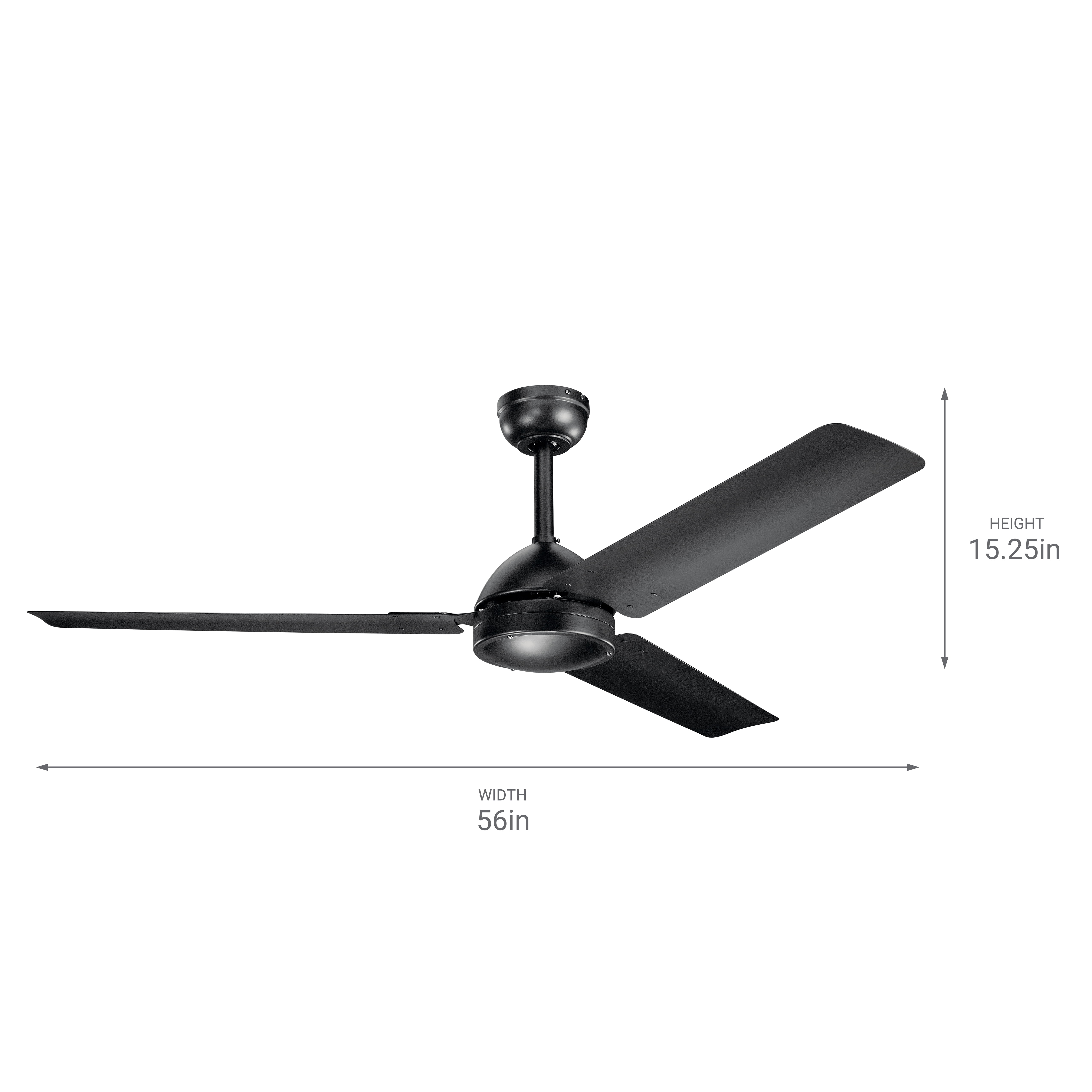 Kichler Todo 56" Satin Black Ceiling Fan with Wall Control - Image 4