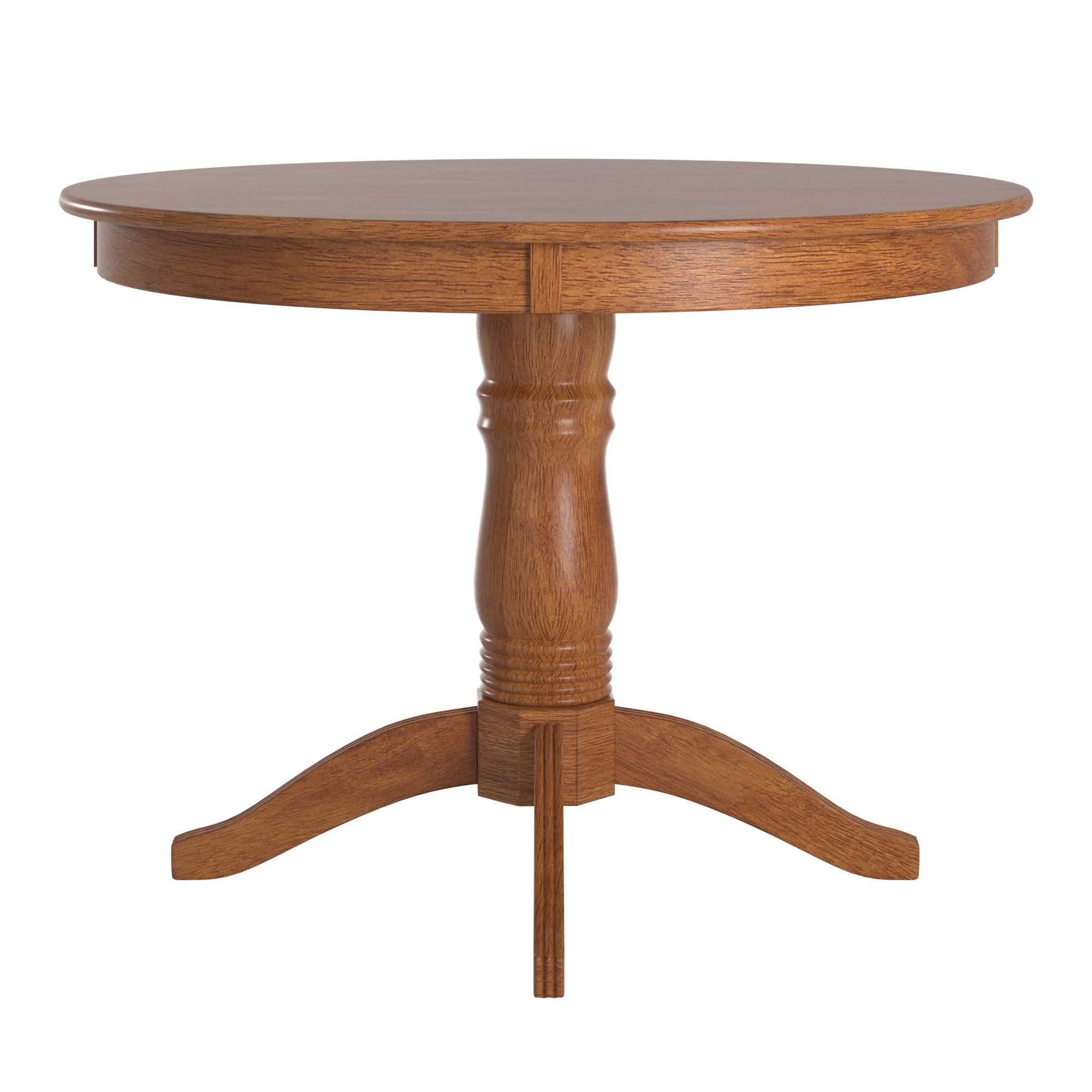 Lexington 5-Piece Wood Dining Set, Round Table and 4 Window Back Chairs, Oak - Image 7