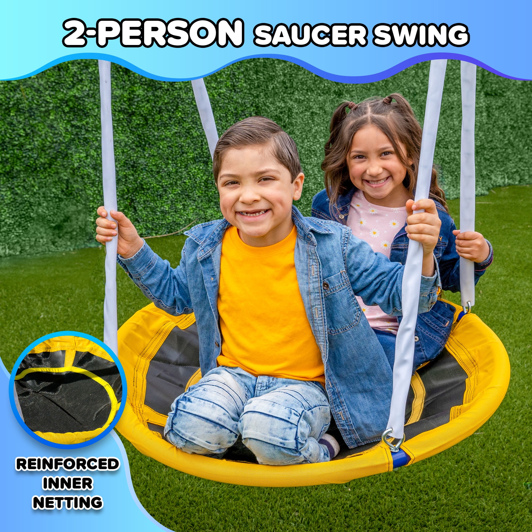 Sportspower Super Flyer Swing Set with 2 Flying Buddies, Saucer Swing, 2 Swings, Lifetime Warranty on Slide, and Bonus Anchor Kit, Great for Kids Aged 3-8 - Image 4