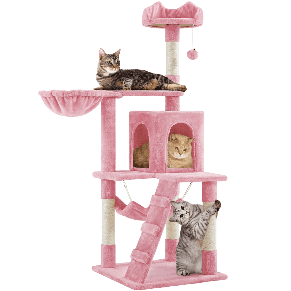 Renwick 54" Multilevel Cat Tree with Condo, Pink - Image 5