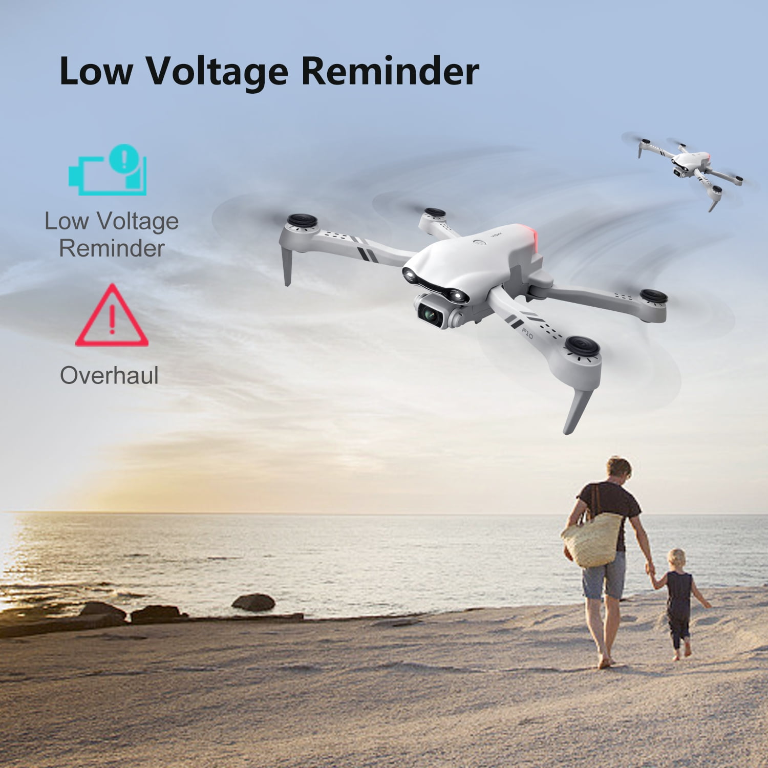 4DRC F10-1080P Wifi FPV Drone with 1080P HD Camera, Headless Mode/3D Flips, RC Quadcopter for Beginners Silver white - Image 11