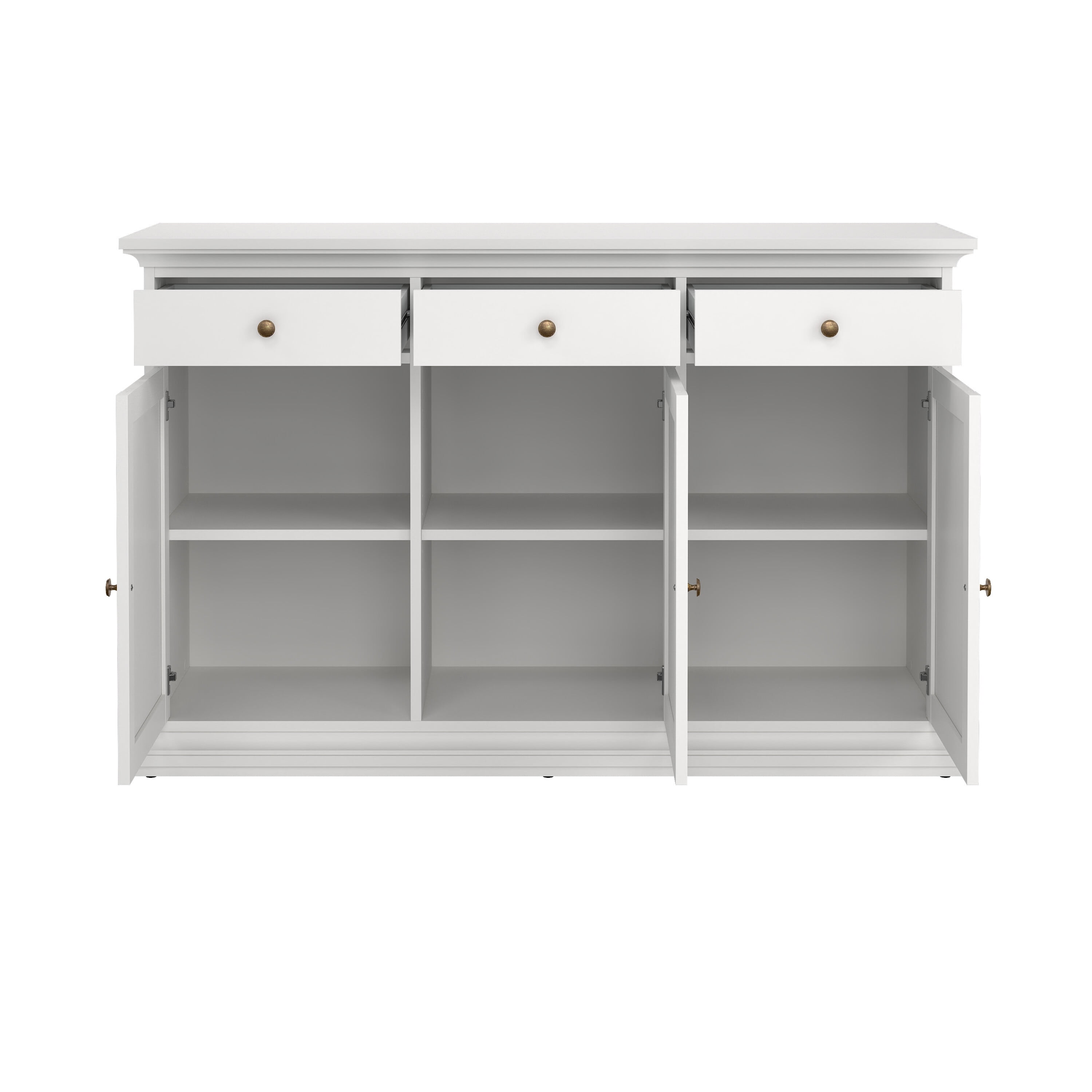 Tvilum Sonoma 6 Shelf Sideboard with 3 Doors and 3 Drawers, White - Image 4