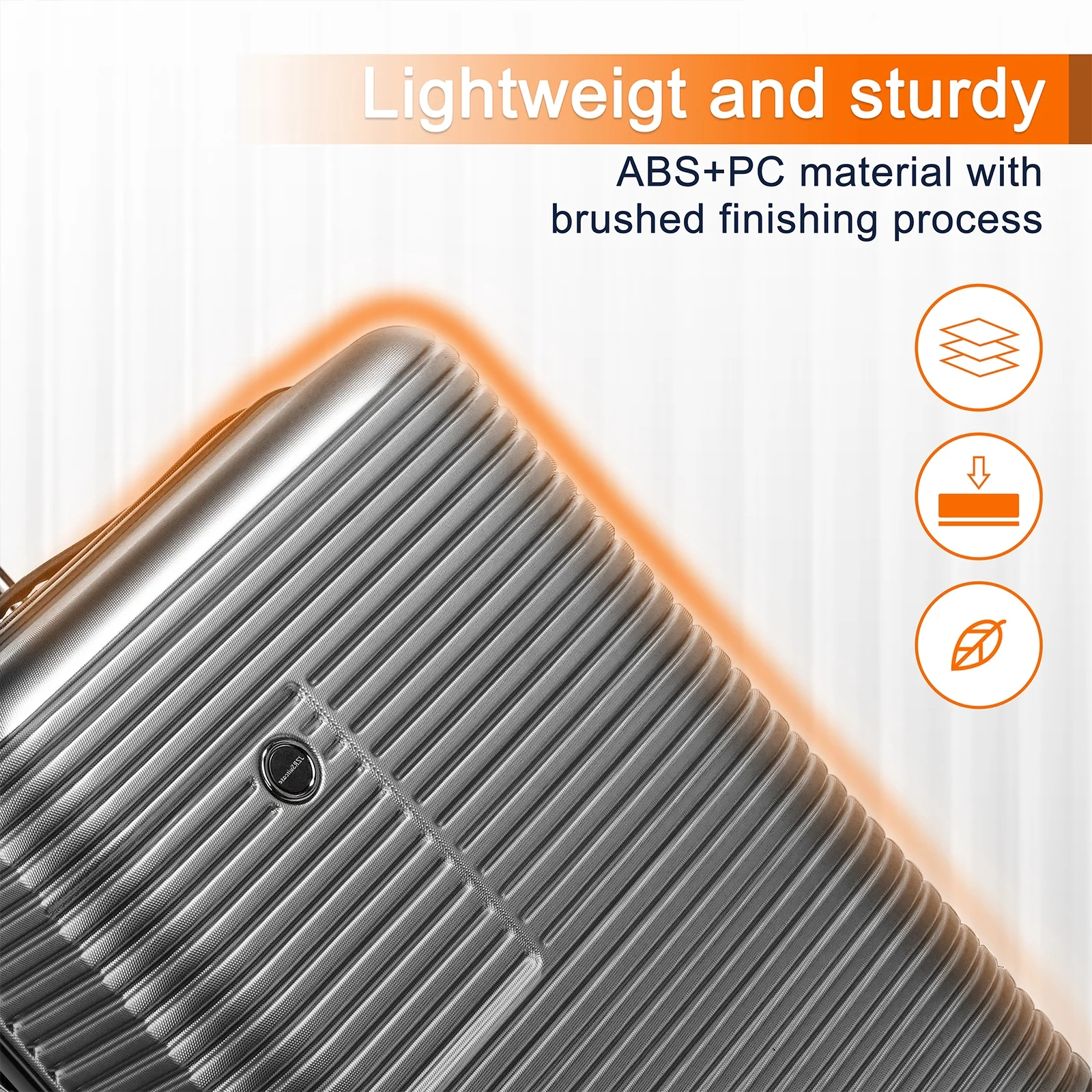 JZRTravel 20 in Striped Spinner Carry On Luggage with 14 in Cosmetic Case, Black - Image 8