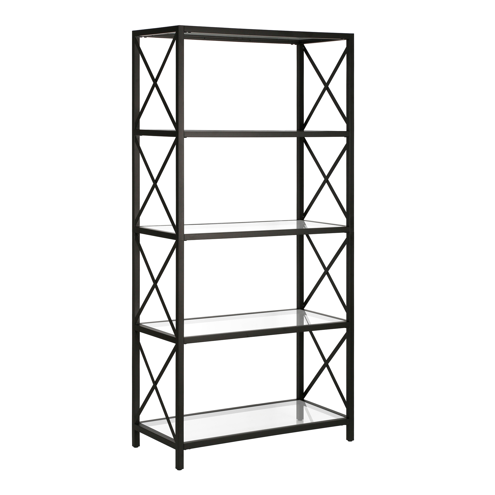 Evelyn&Zoe Celine 30" Wide Rectangular Bookcase, Blackened Bronze - Image 2