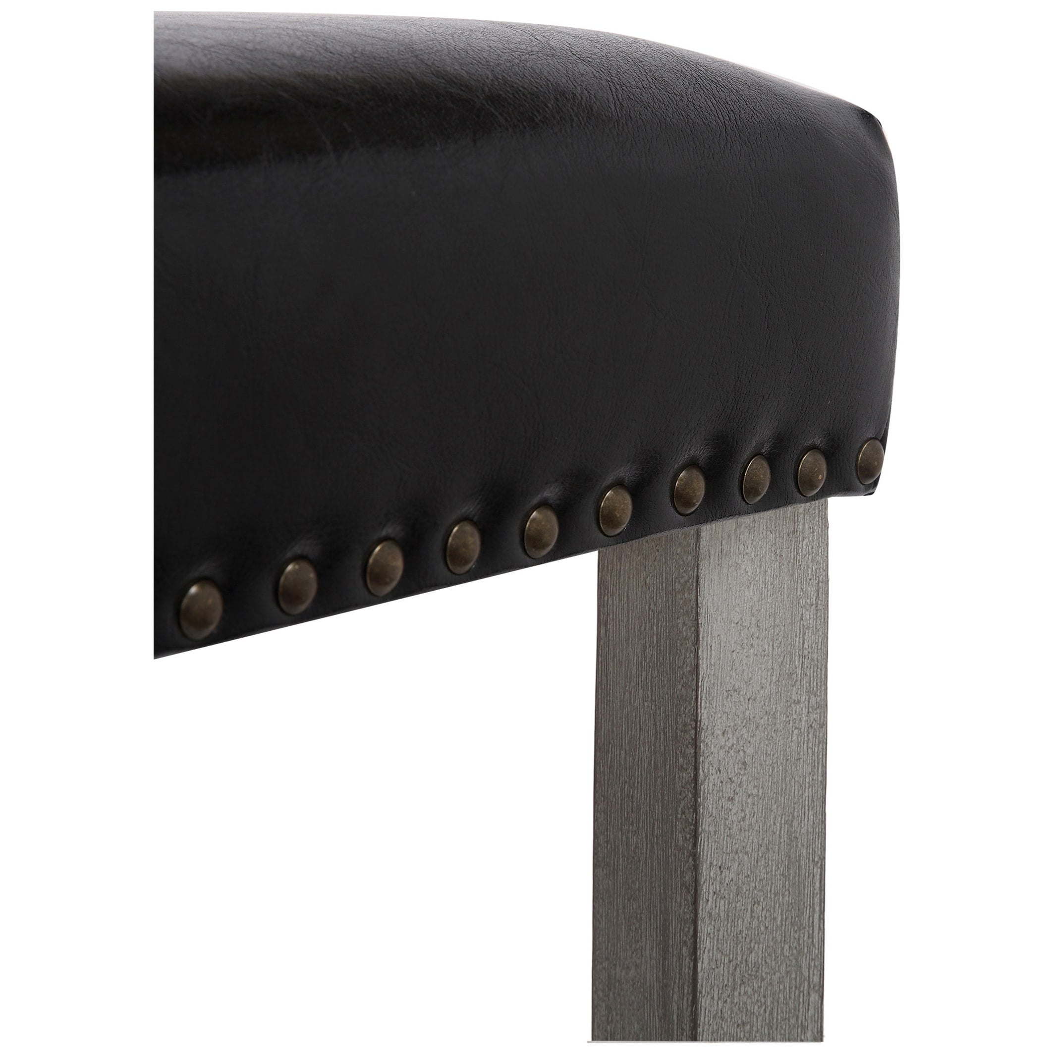 Polytrends Jameson Upholstered Polyester 29" Bar Stool - Saddle Seat (Set of 2) Gray Legs Leather - Image 5