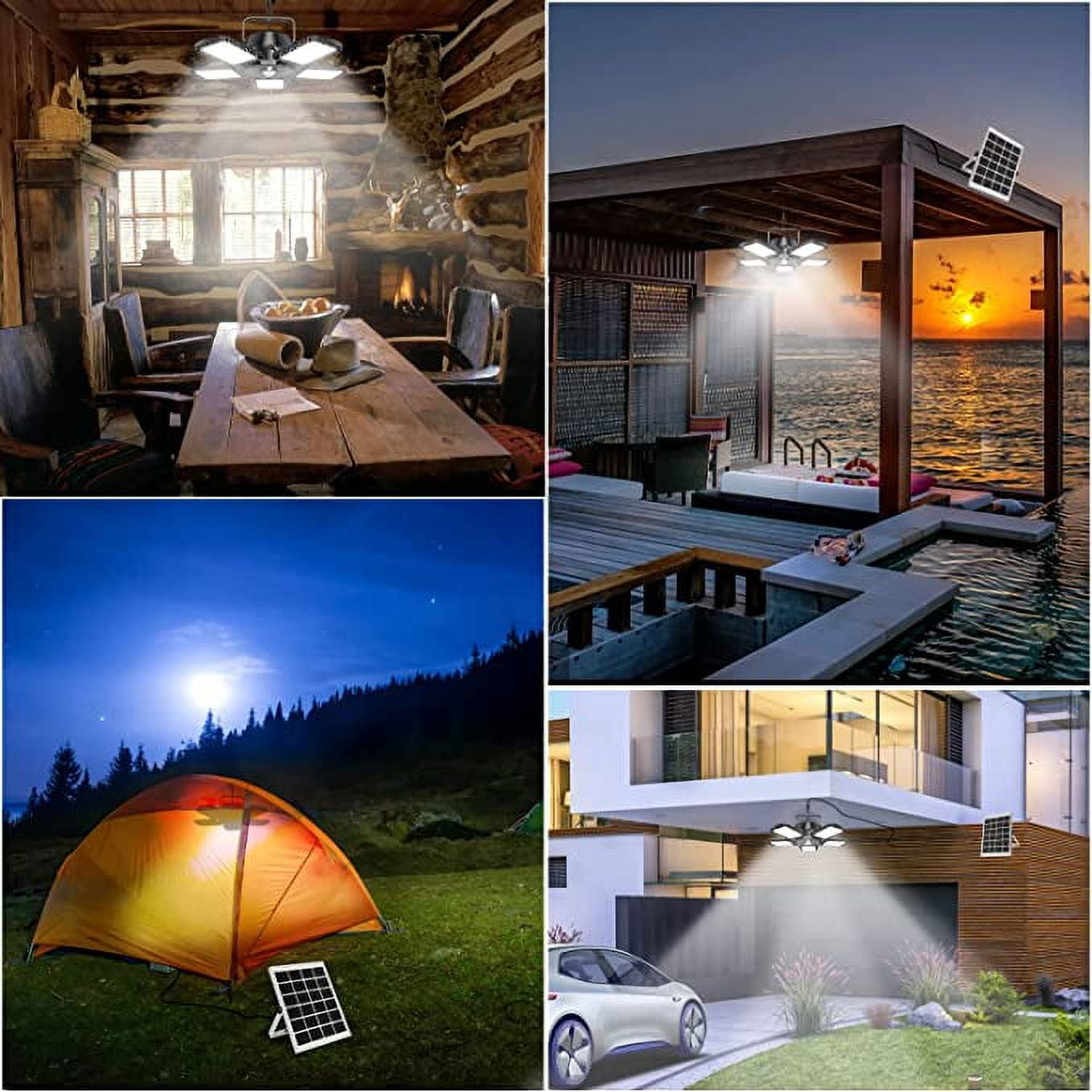 Auzev Solar Shed Light Indoor/Outdoor Work in Daylight, 160LED 1200LM Solar Pendant Light, 5-Leaf 120° Adjustable Solar Motion Sensor Light with Remote & 6 Lighting Modes for Shed Gazebo Barn - Image 5