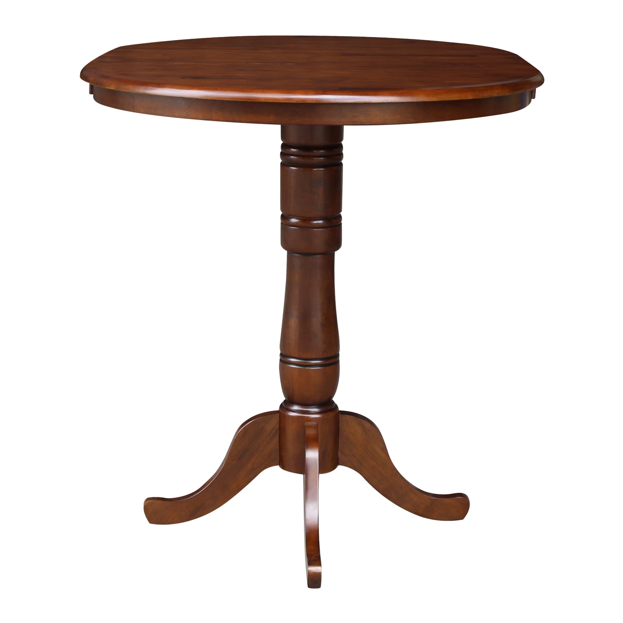 36" Round Top Pedestal Table with 12" Leaf, 40.9"H - Image 5