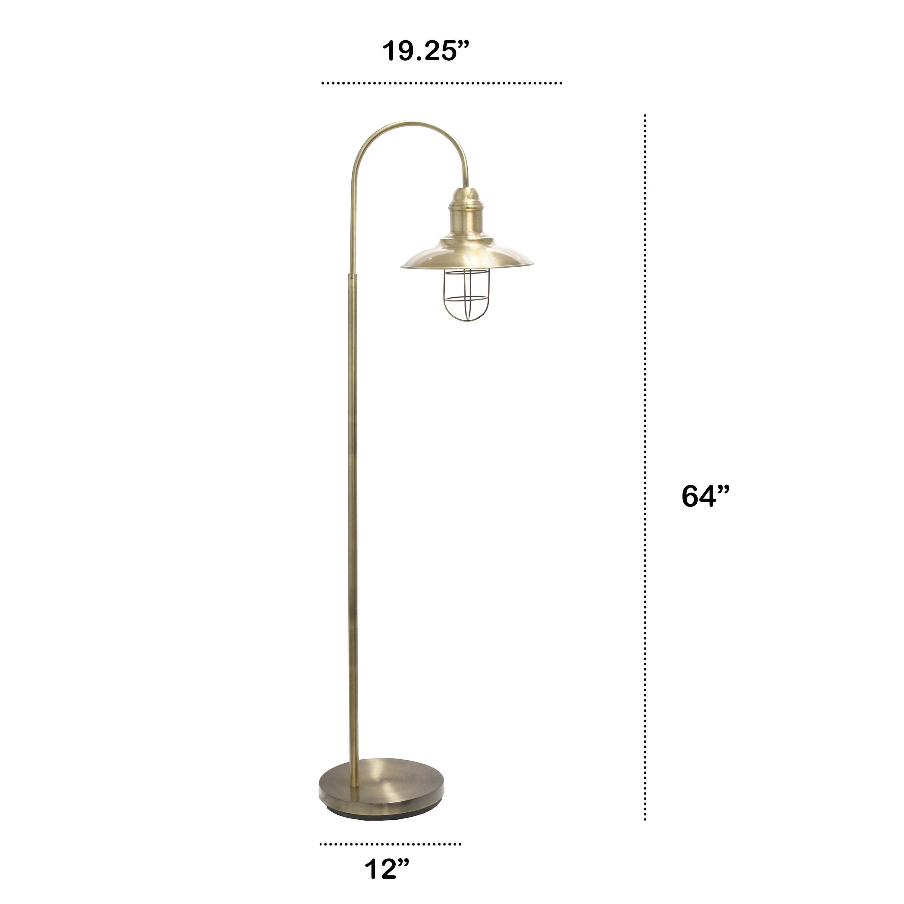 Elegant Designs 64" Rustic Open Cage Floor Lamp, Antique Brass - Image 4