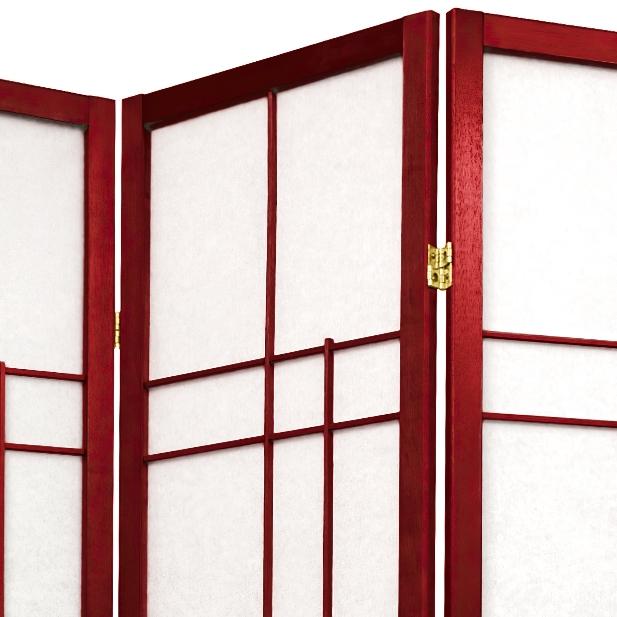Red Lantern 7 ft. Tall Eudes Shoji Screen - Rosewood - 3 Panels - Image 2