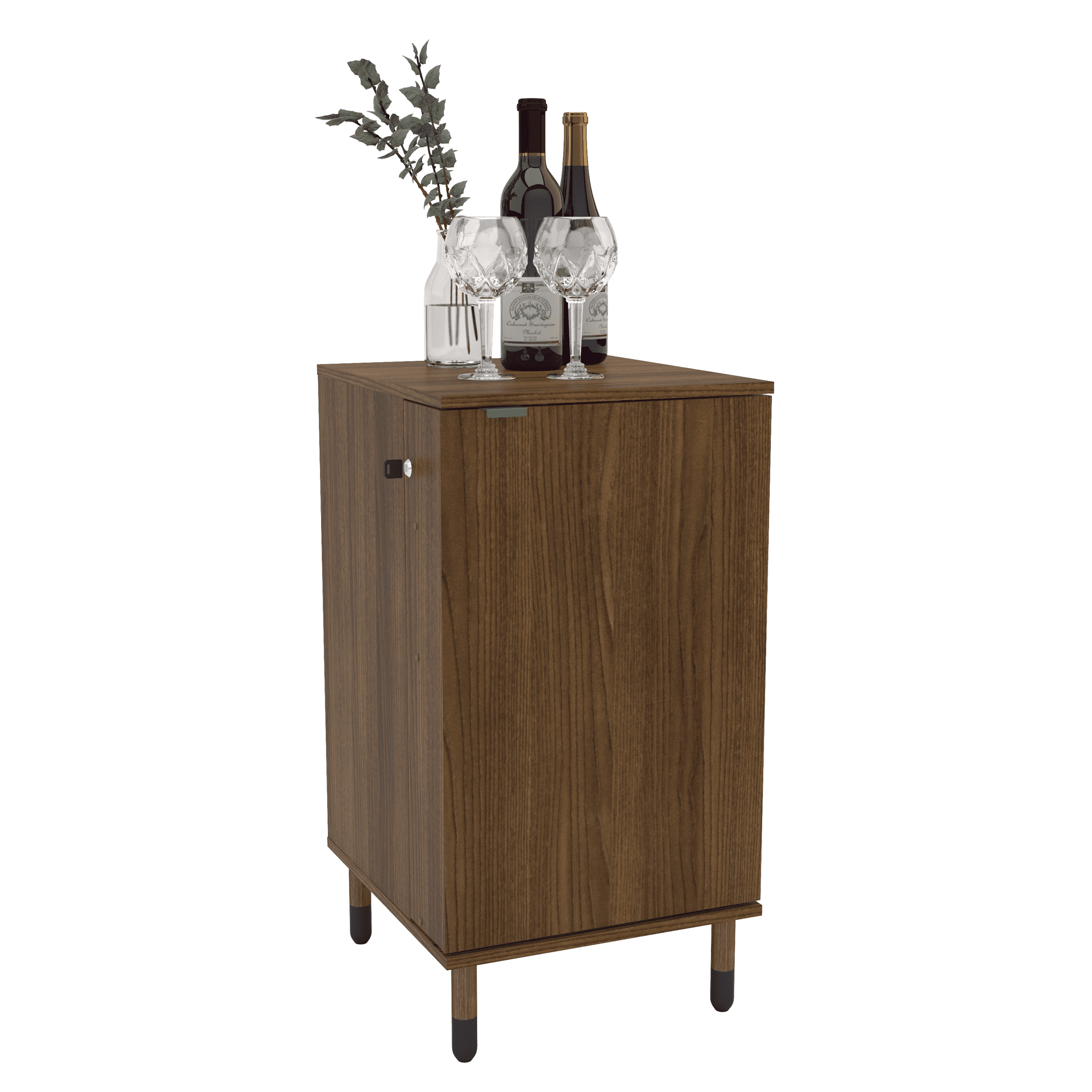 Boahaus Wrexham Modern Bar Cabinet, 1 Door, 6 Wine Racks, 1 Drawer, Brown - Image 9