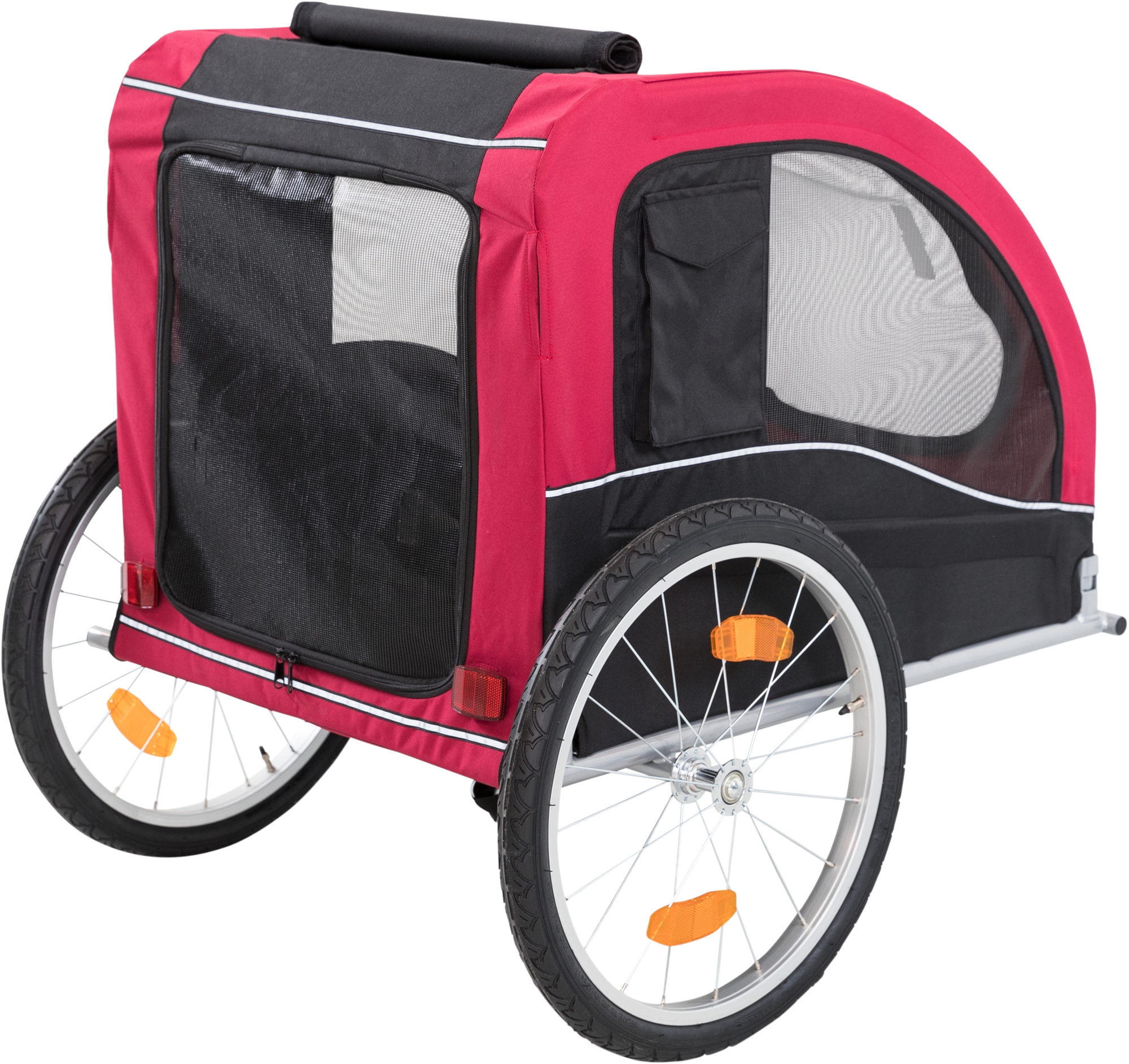 TRIXIE Foldable 2-in-1 Bicycle Trailer for Medium Dogs with Windows, Black & Red - Image 5
