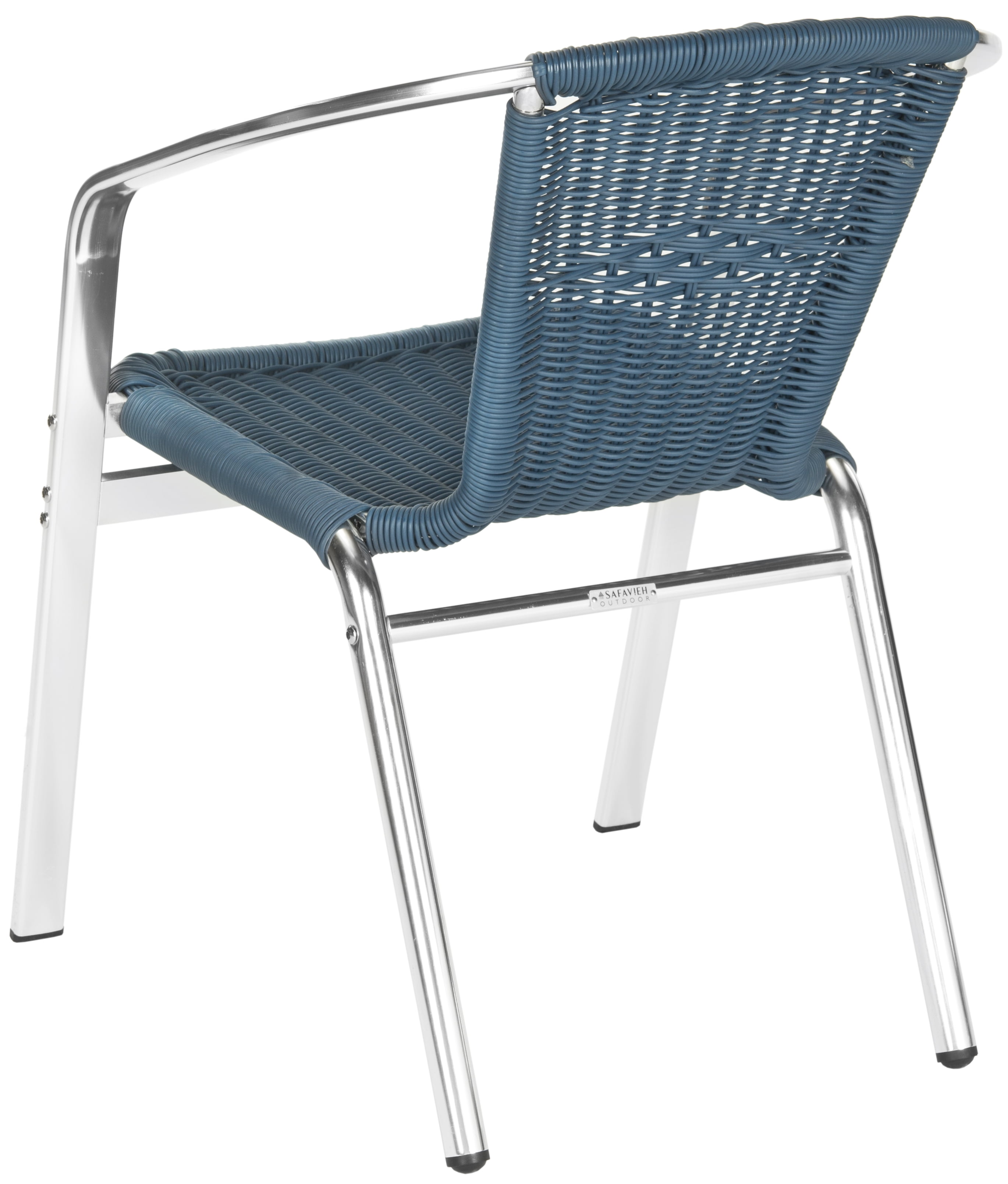 SAFAVIEH Wrangell Outdoor Patio Stacking Arm Chair,Teal, Set of 2 - Image 6