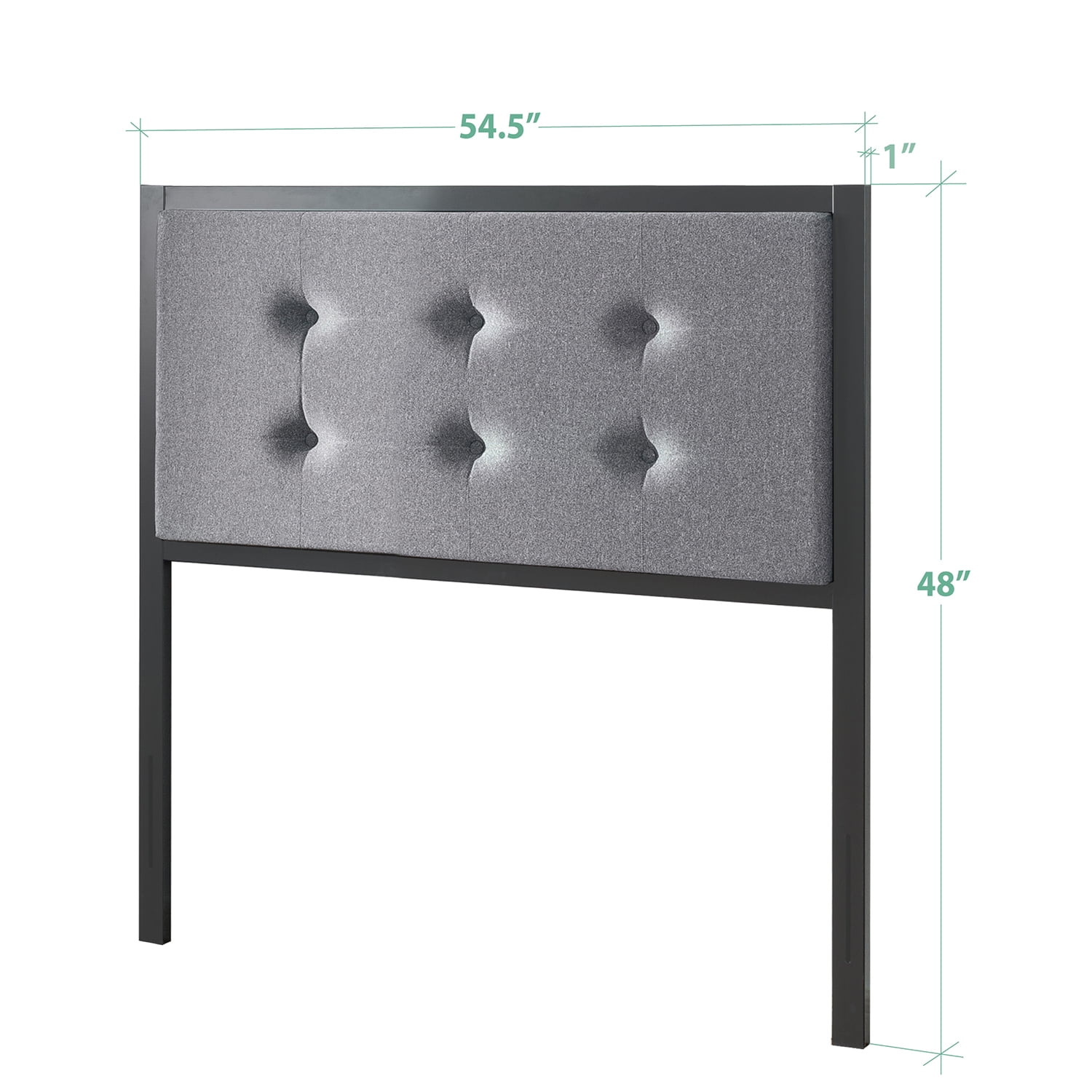 Zinus Barbara Upholstered Metal Headboard, Twin, Gray - Image 5