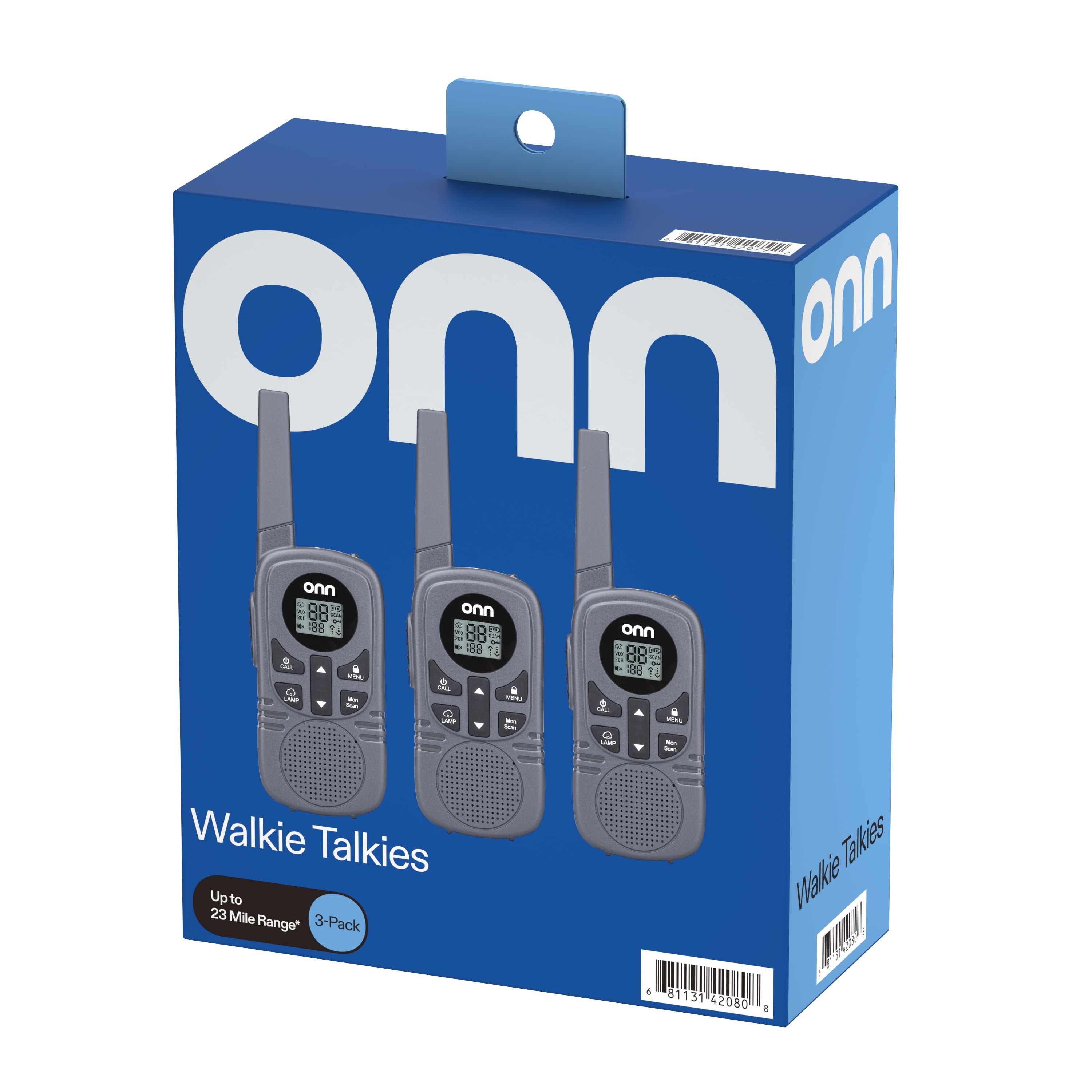 onn 23 Mile Range Walkie Talkies with Two Way Radios, LED Light and 22 FRS Channel Options, 3 Count - Image 10