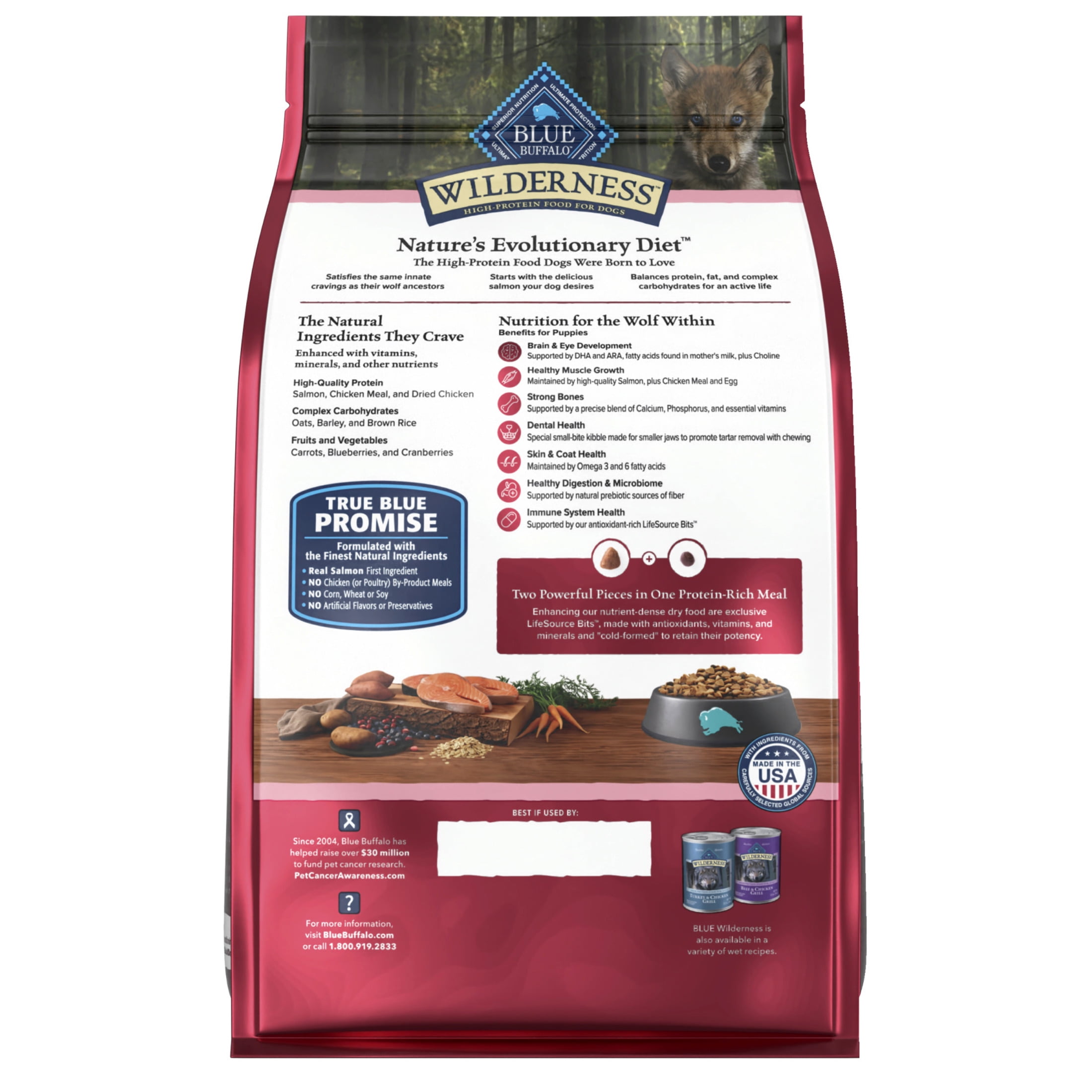 Blue Buffalo Wilderness High-Protein Natural Dry Food for Puppies, Salmon Recipe, 24-lb. Bag - Image 8