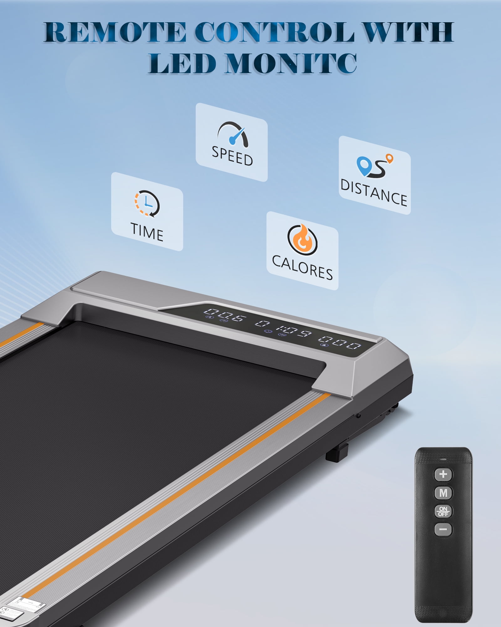 Naipo Treadmill Walking Pad 2.5HP with Large LCD Display Portable Wheels and Max Capacity 265lb for Home Use - Image 6