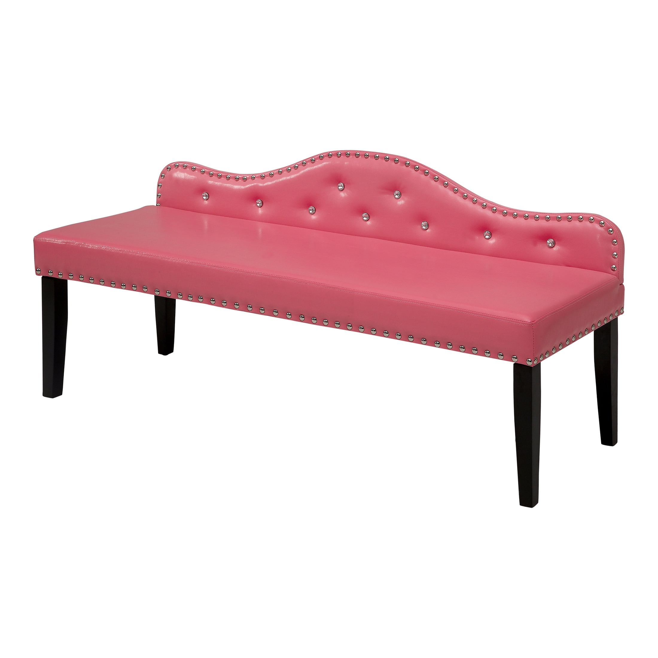 Furniture of America Marina Faux Leather Upholstered Bench, Pink - Image 5