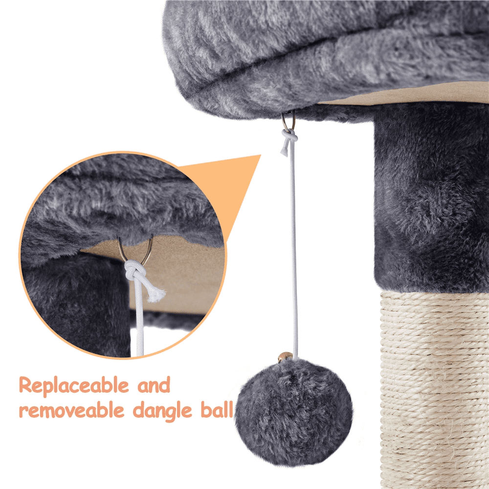 Alden Design 34.5" H Cat Tree Tower with Condo and Perches, Dark Gray - Image 2