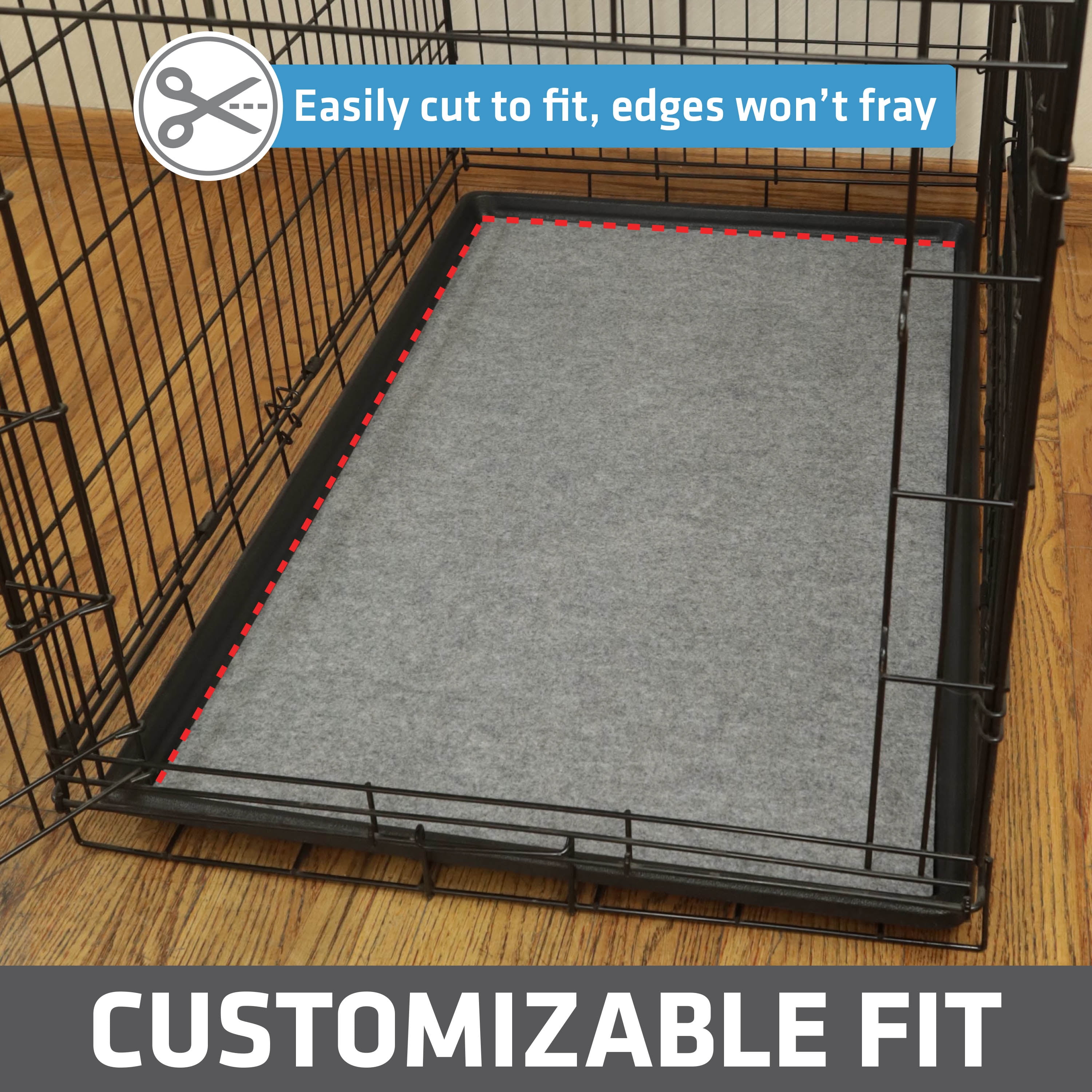 (5 pack) Drymate Dog Crate Mat Liner, Absorbent, Waterproof, Non-Slip, Machine Washable, Use Under Pet Cage to Protect Floors, Customizable, Light Grey, 48" x 29" - Image 10