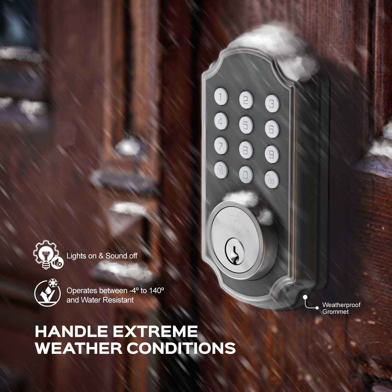 TurboLock TL117WM Smart Deadbolt Door Lock Wi-Fi Bridge Keypad App Remote Control Ready For Thicker Doors (IP65) - Image 6