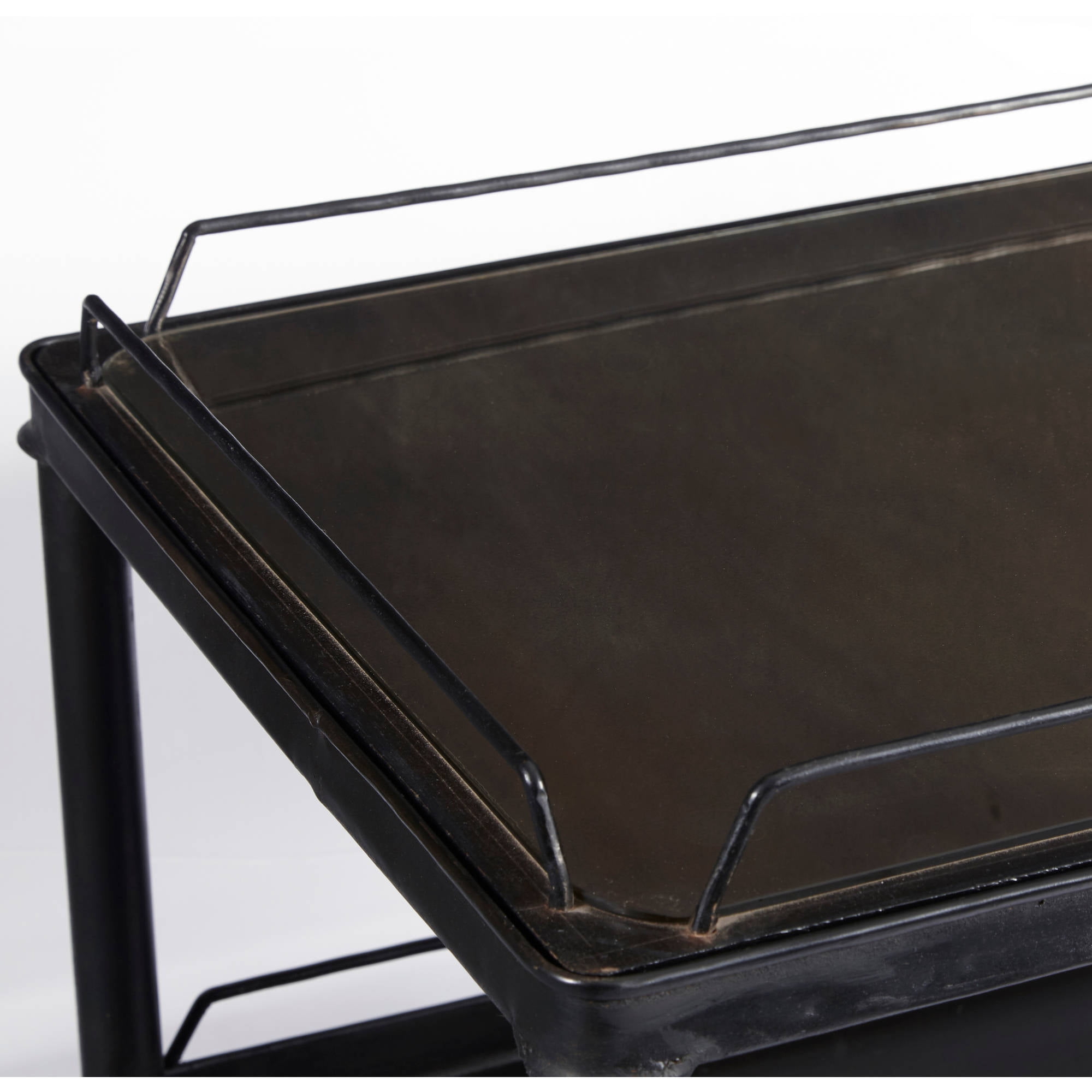 Mirrored Tray Top Metal Bar Cart - Image 5