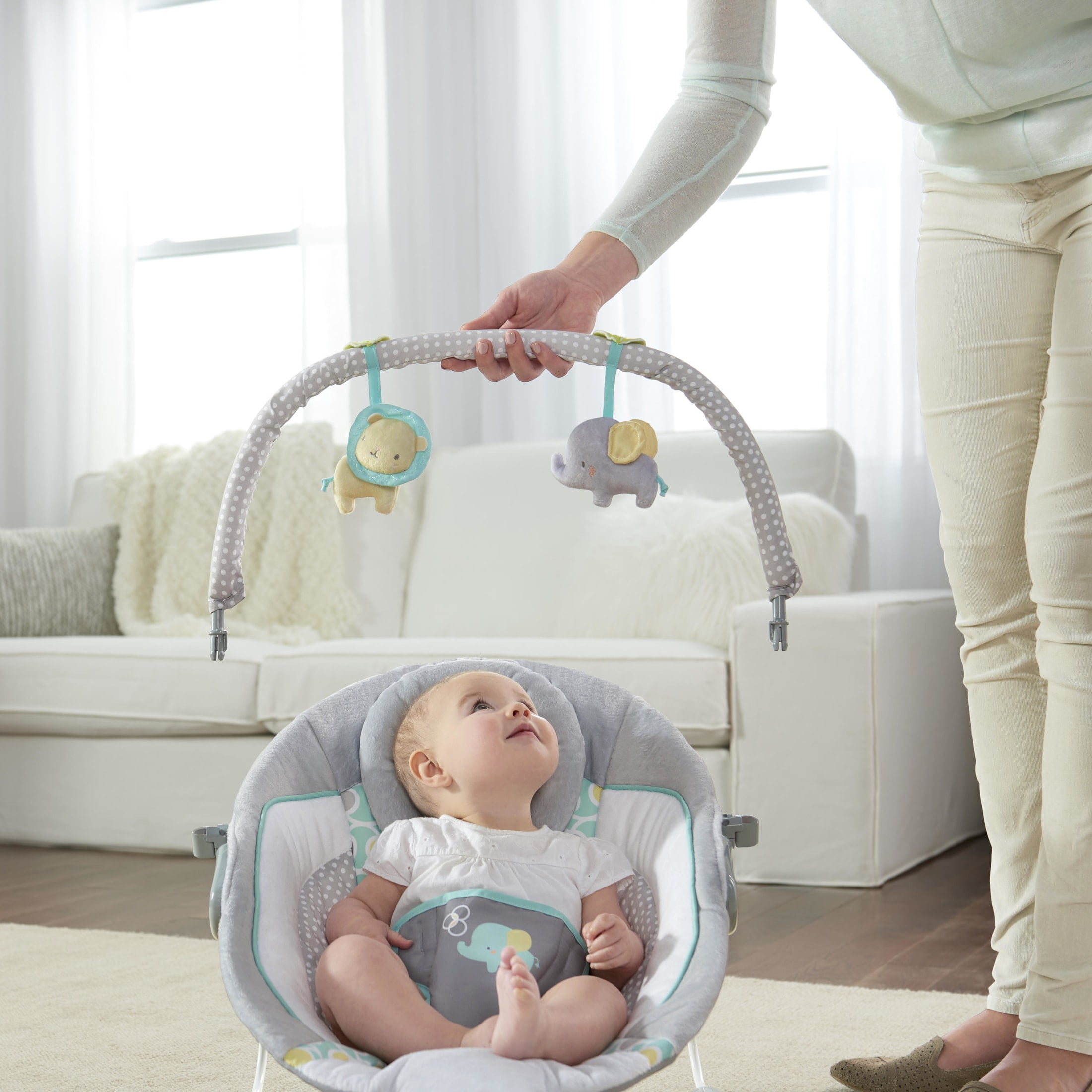 Ingenuity Soothing Baby Bouncer with Vibrating Infant Seat & Music Morrison, Gray, Unisex, Ages 0-6 Months - Image 6