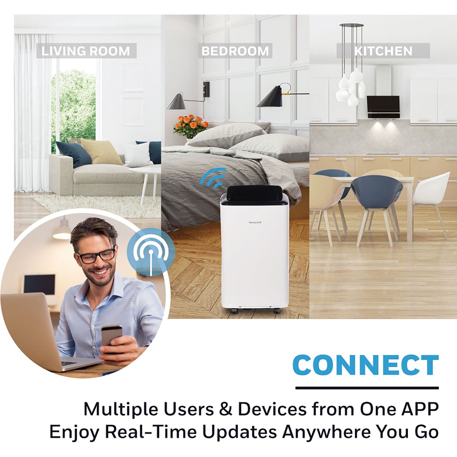 Honeywell 5,500 BTU (8,000 BTU ASHRAE) Portable Air Conditioner with Dehumidifier, Cools up to 350 sq. ft, HF8CESVWK5 - Image 2