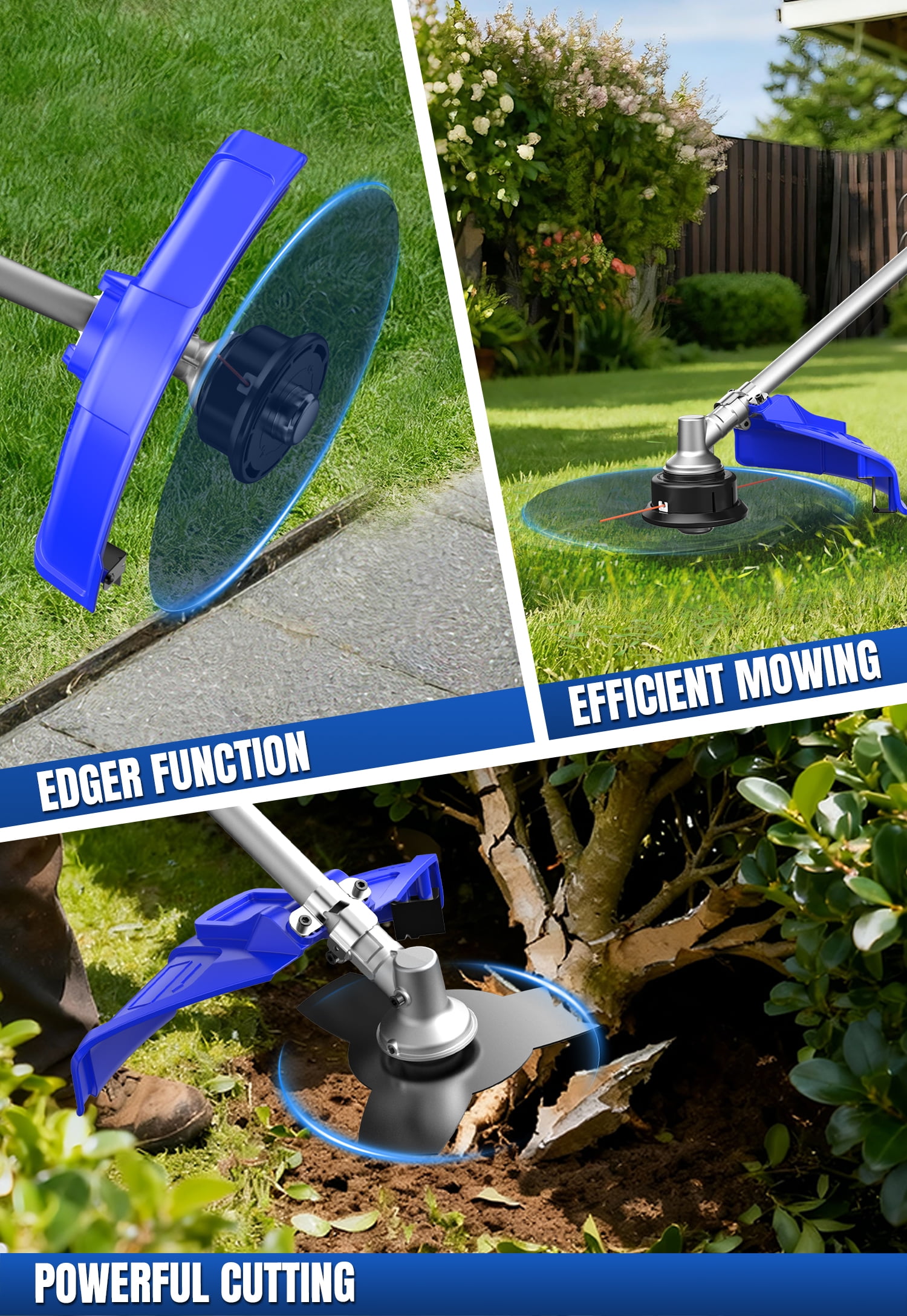 Wild Badger Power String Trimmer/Edger/Brush Cutter 52cc 18" Gas Weed Eater/Wacker 3 in 1 - Image 3