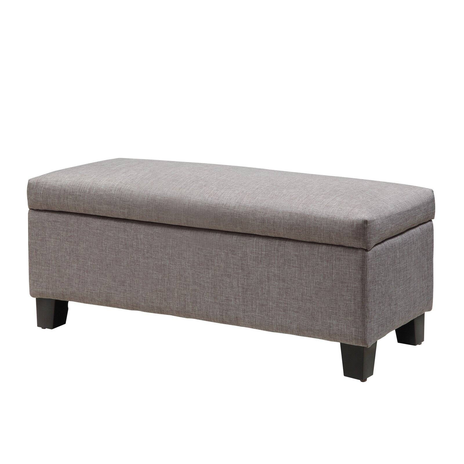 Weston Home Roman Storage Bench - Gray Linen - Image 2