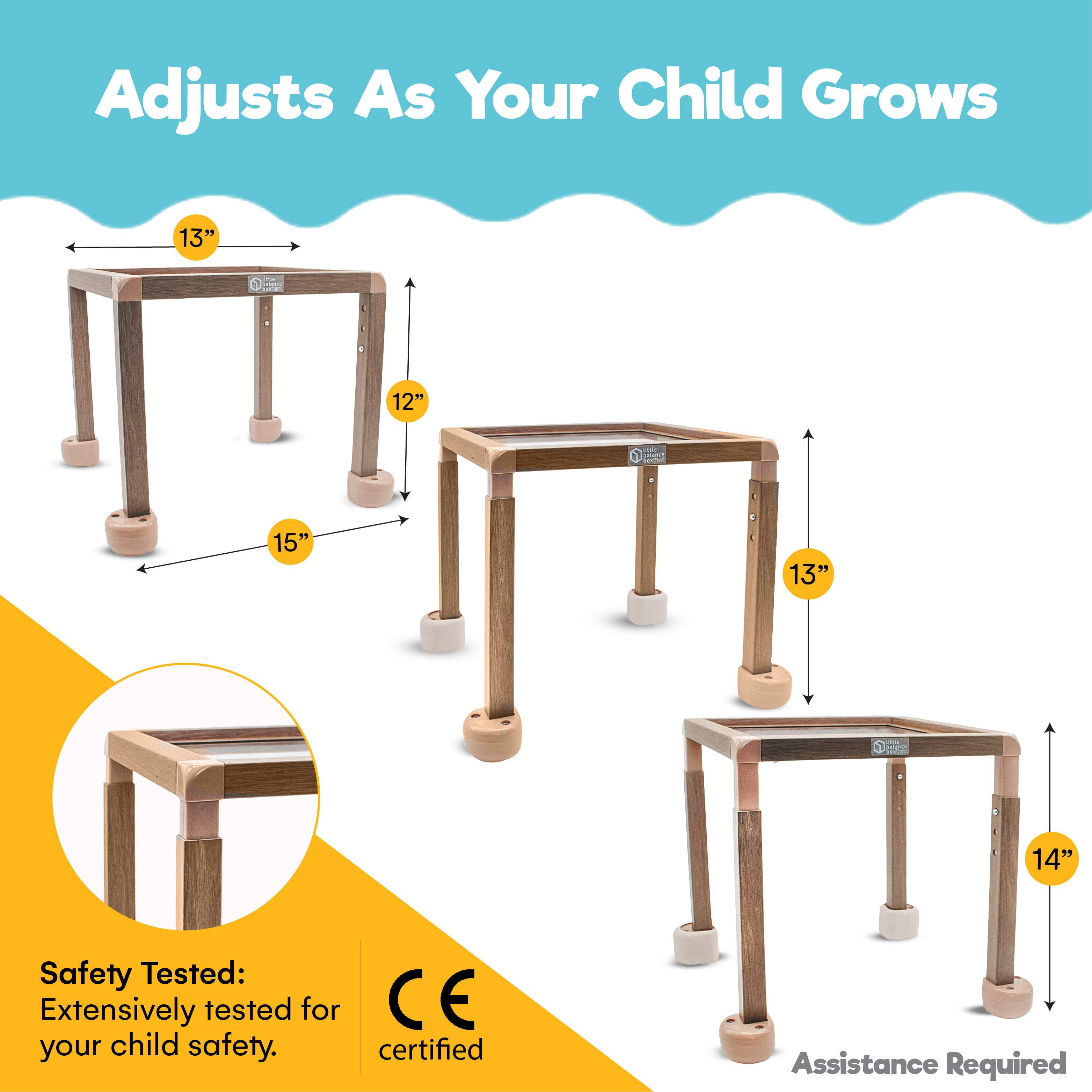 InspiraSpark Little Balance Box Grow - PT Designed Adjustable Montessori Baby Push Walker & Activity Table, Safe Spring Feet - Image 3