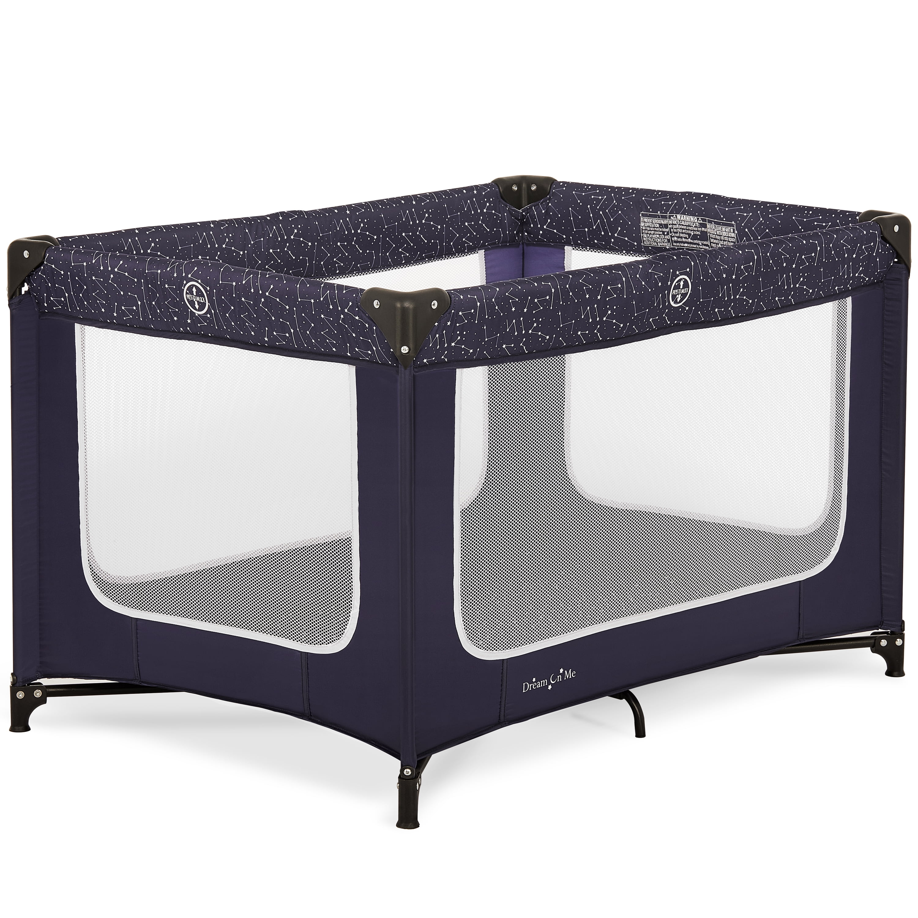 Dream On Me Emily Rose Deluxe Playard with Changing Tray and Infant Bassinet | with Canopy | Waterproof Fabric | with Changing Station | JPMA Certified | Lightweight In In Galaxy Blue - Image 16